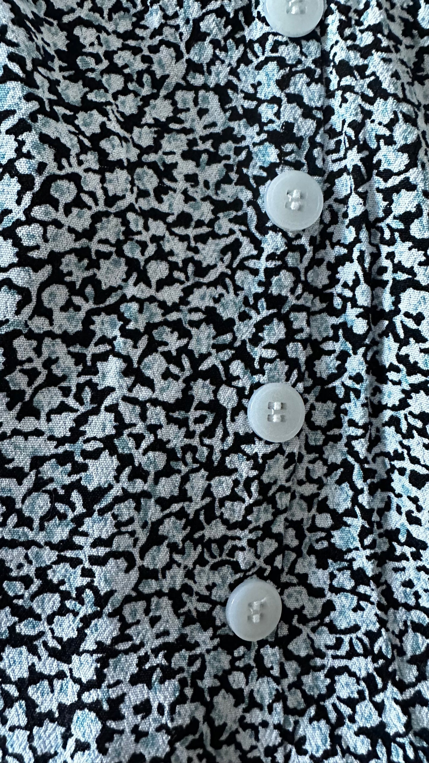 & other stories black blue floral midi long dress small medium UK 8 10 12 vgc