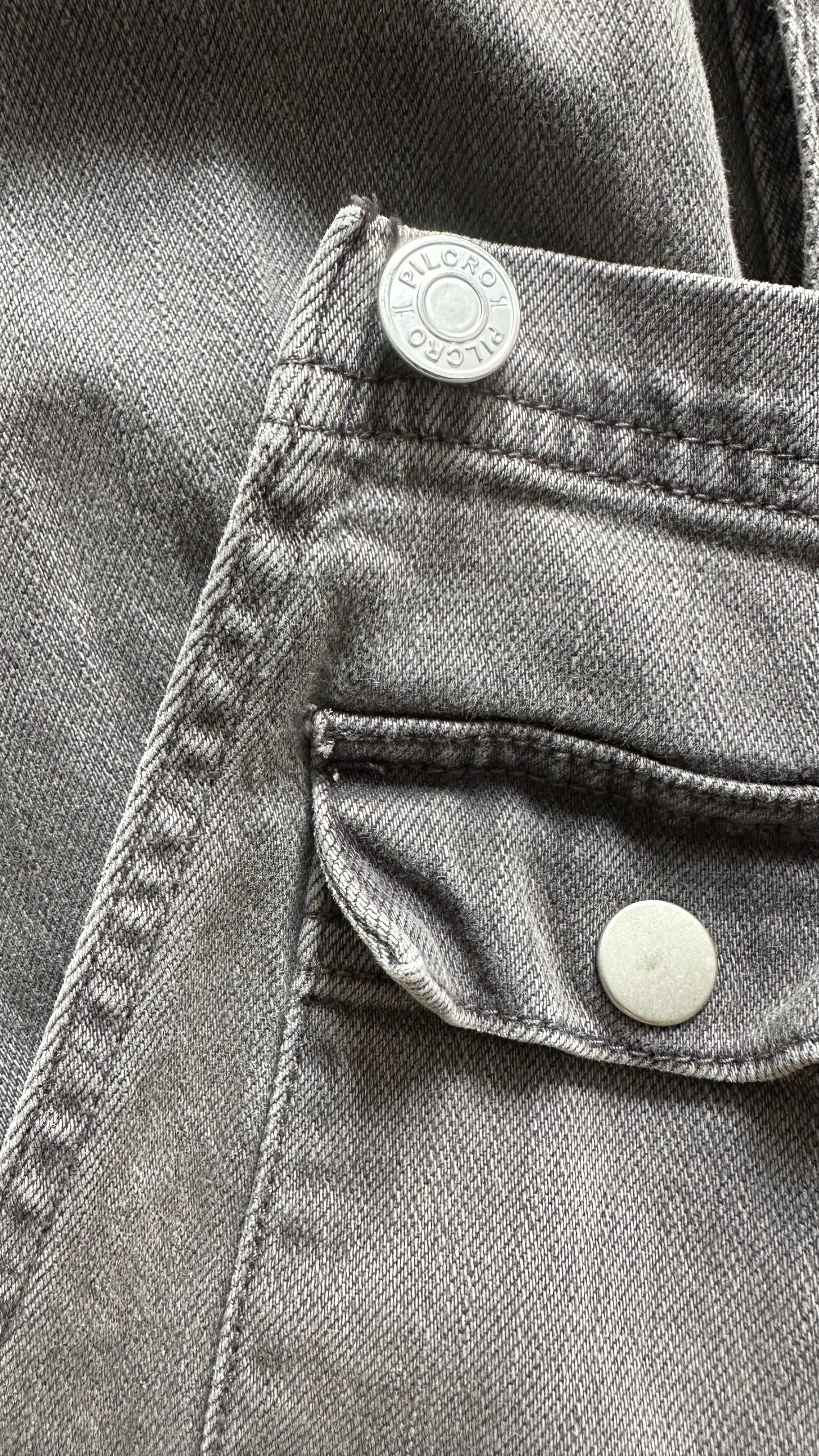 Pilcro @ Anthropologie grey denim jumpsuit dungarees large UK 12 vgc