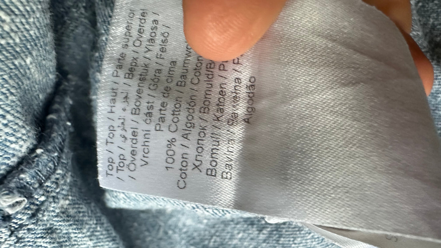 Gestuz light blue denim jeans tiered midi long dress small UK 8 vgc