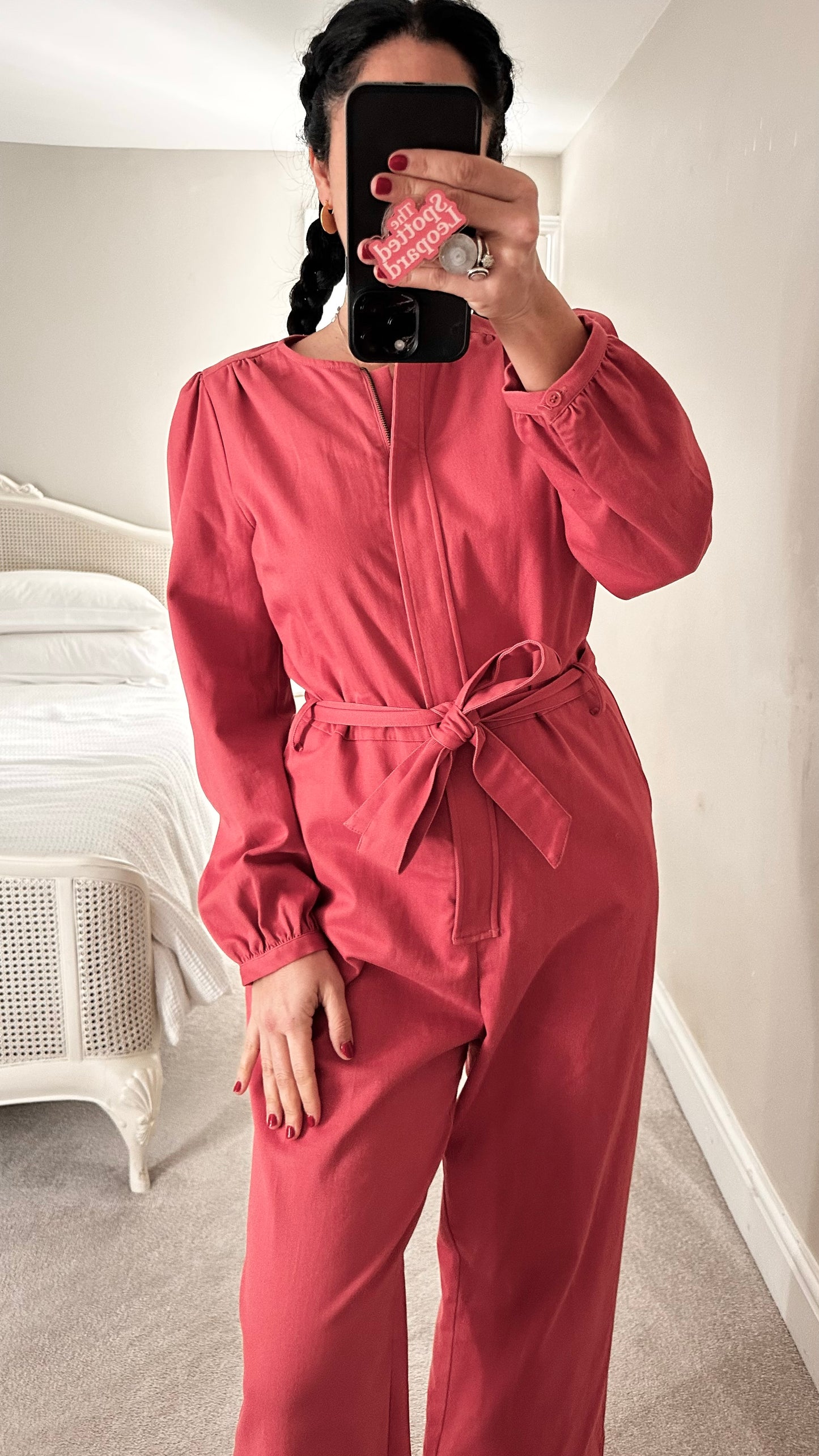 Oliver Bonas coral pink jumpsuit playsuit trousersuit medium UK 14 vgc