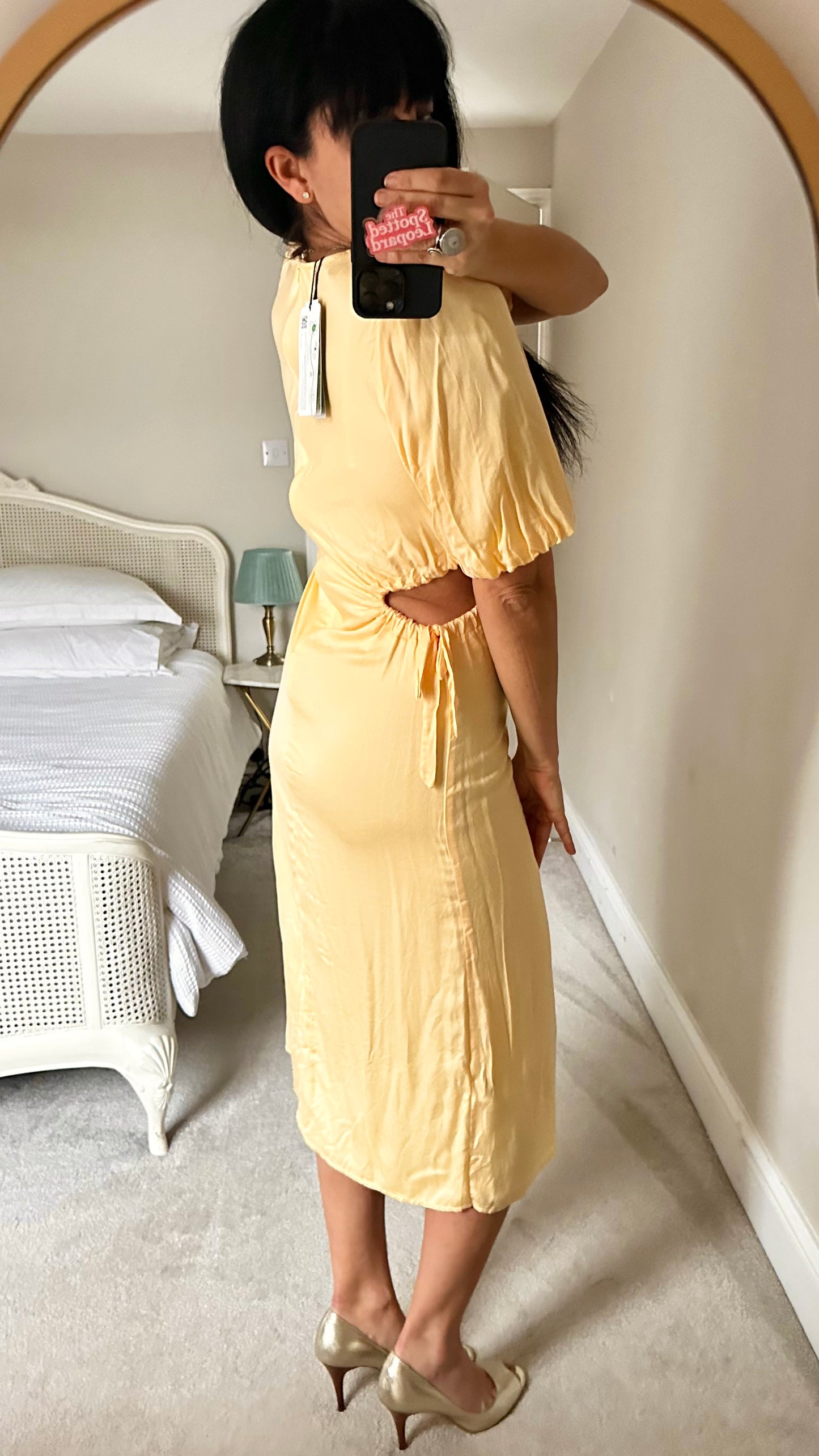 Nobody’s Child butter yellow cut out wedding guest holiday dress small UK 8 new bnwt