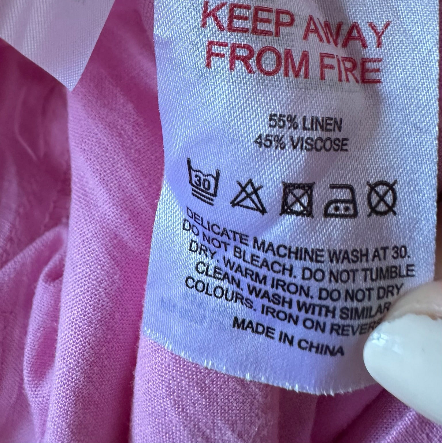 Oliver bonas rose pink linen blend boiler suit jumpsuit small large UK 8 12 vgc