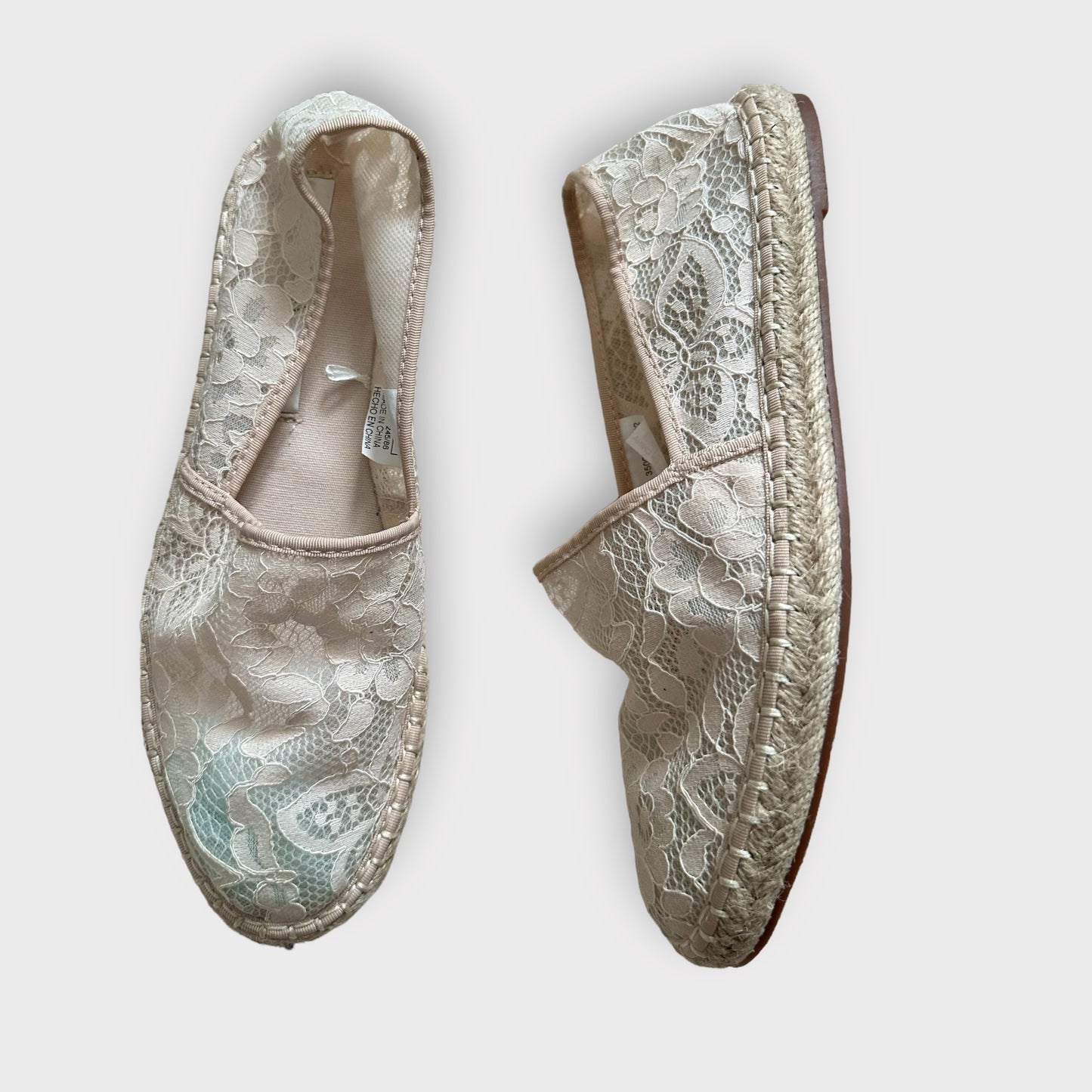 Zara cream lace espadrilles shoes sandals EU 38 UK 5 new