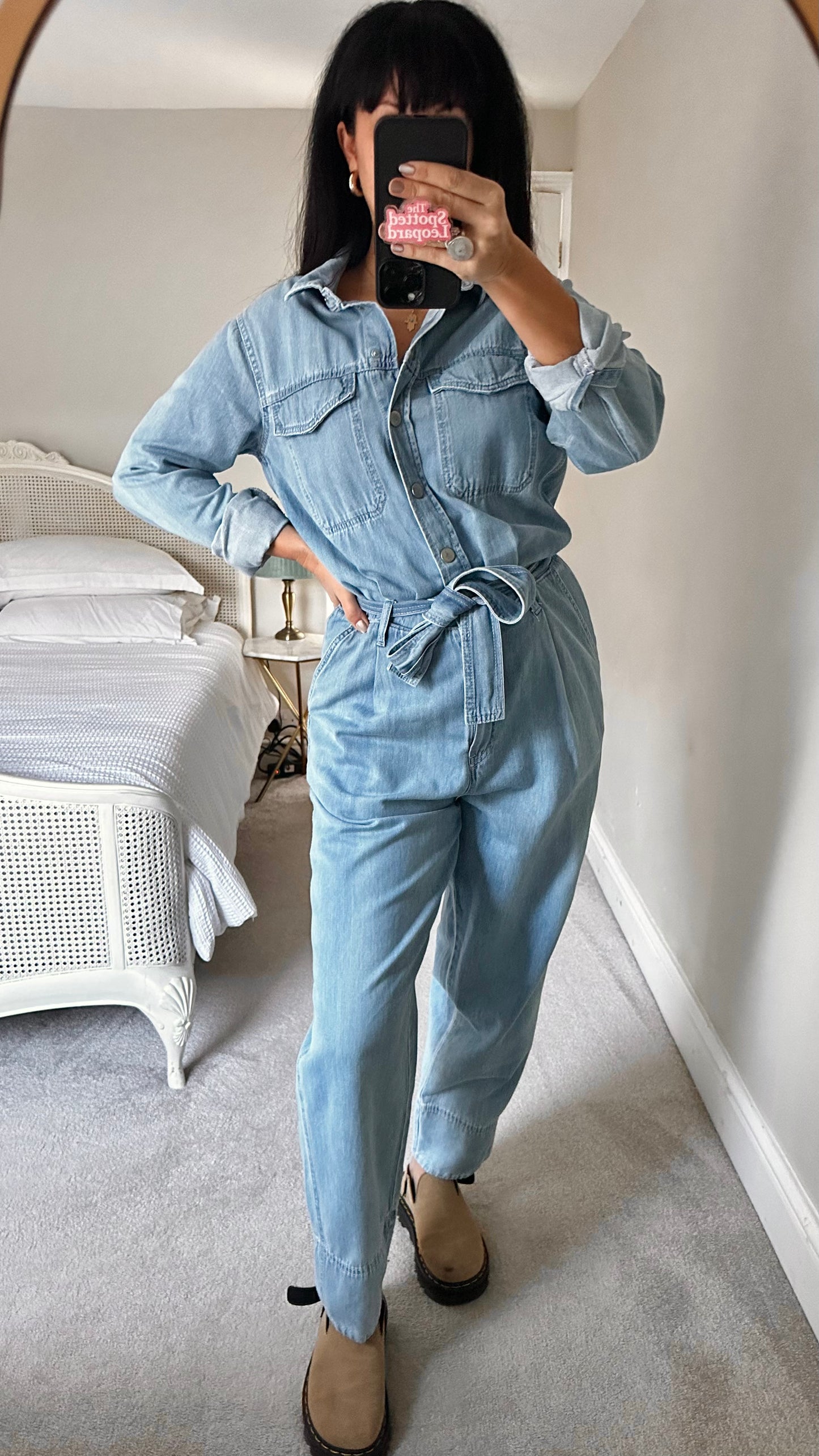Second Female @ Anthropologie light blue denim jumpsuit playsuit medium UK 12-14 vgc