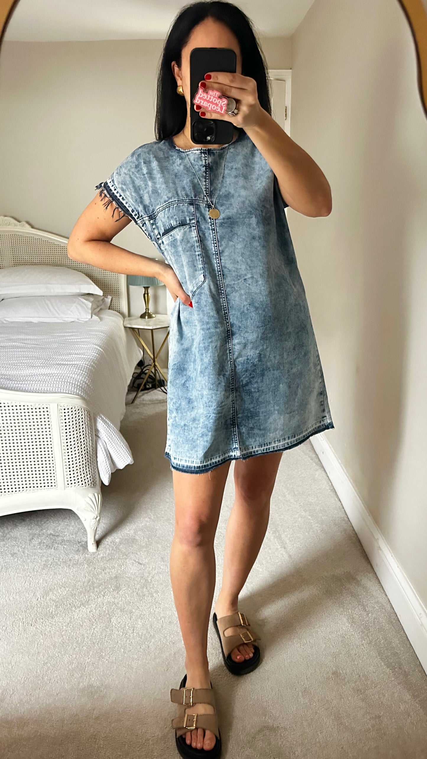 Bimba Y Lola blue denim casual mini dress medium UK 12 vgc
