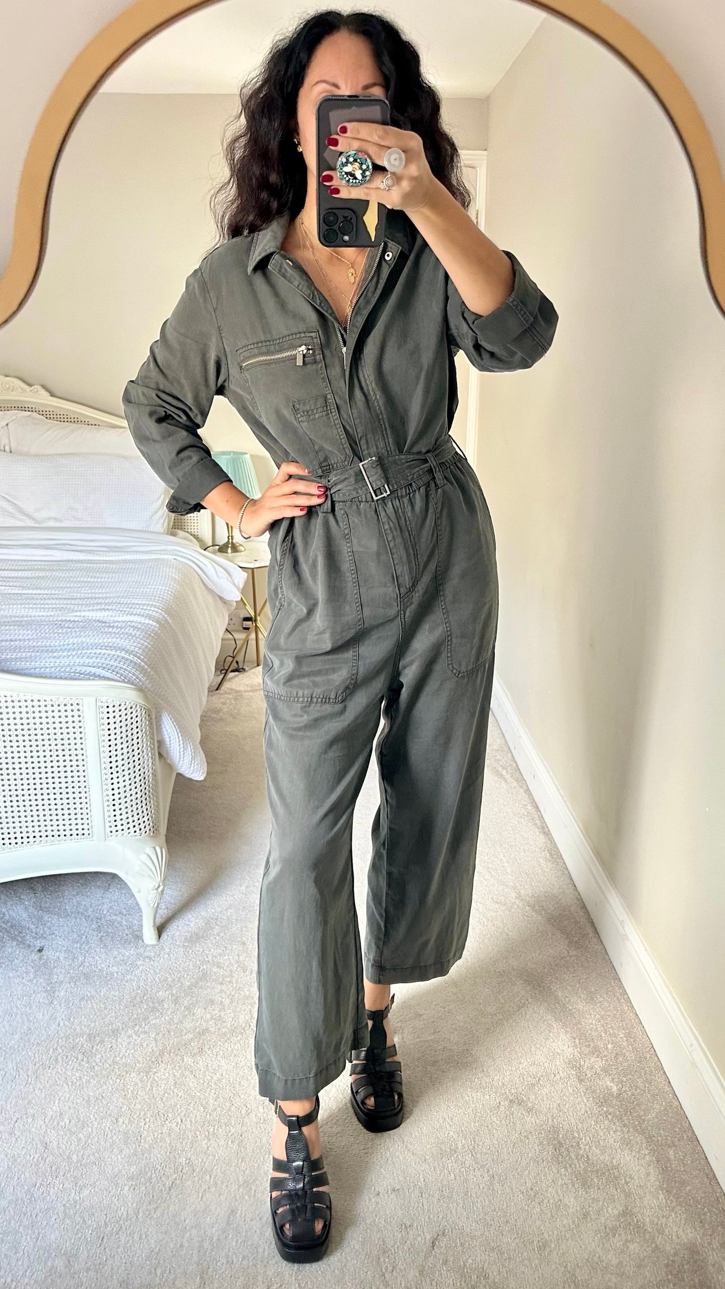 Zara Charcoal grey boilersuit jumpsuit large L UK 12 BNWT