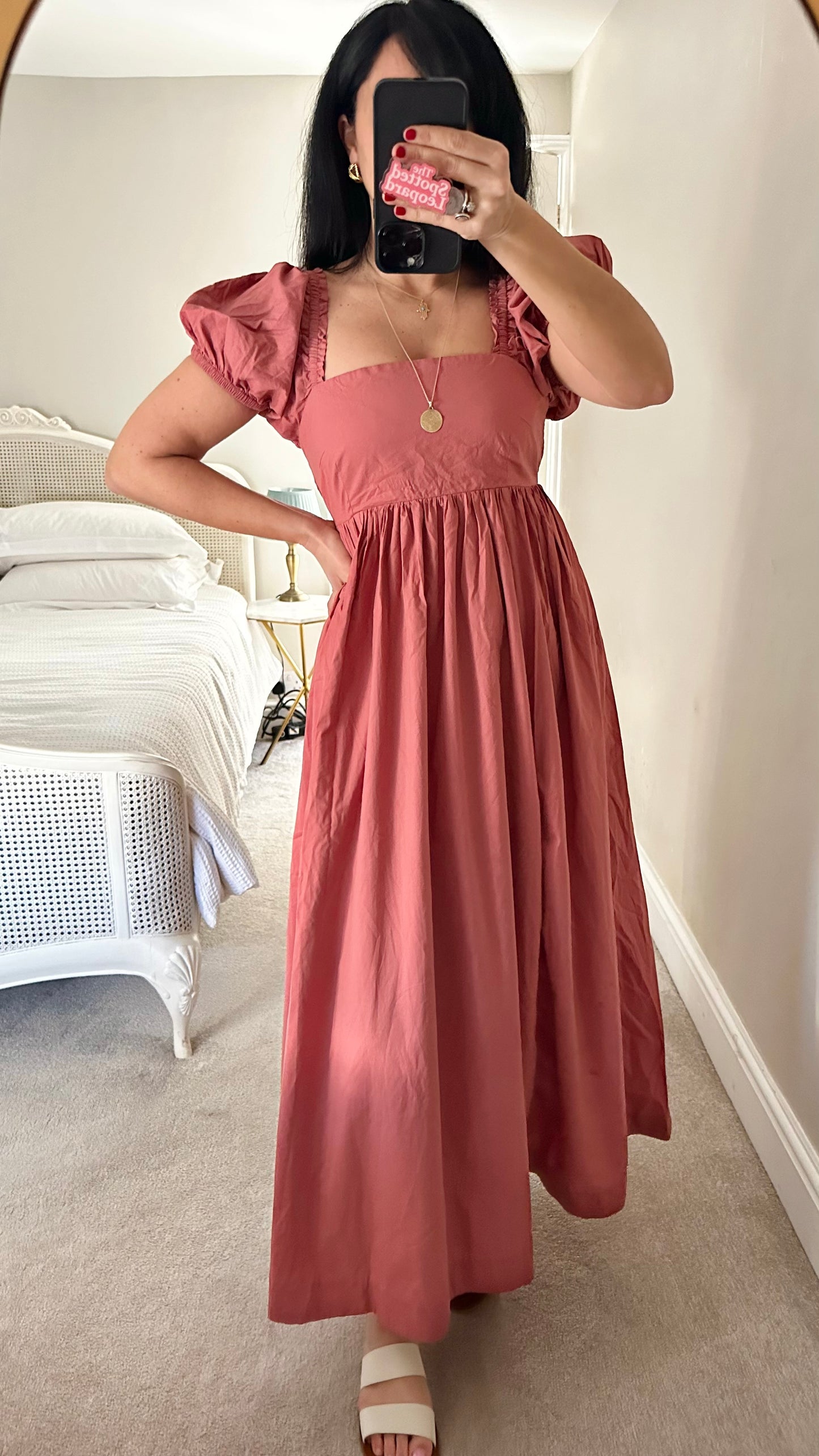 Steele dusky pink maxi cut out back long small UK 8-10 holiday vgc