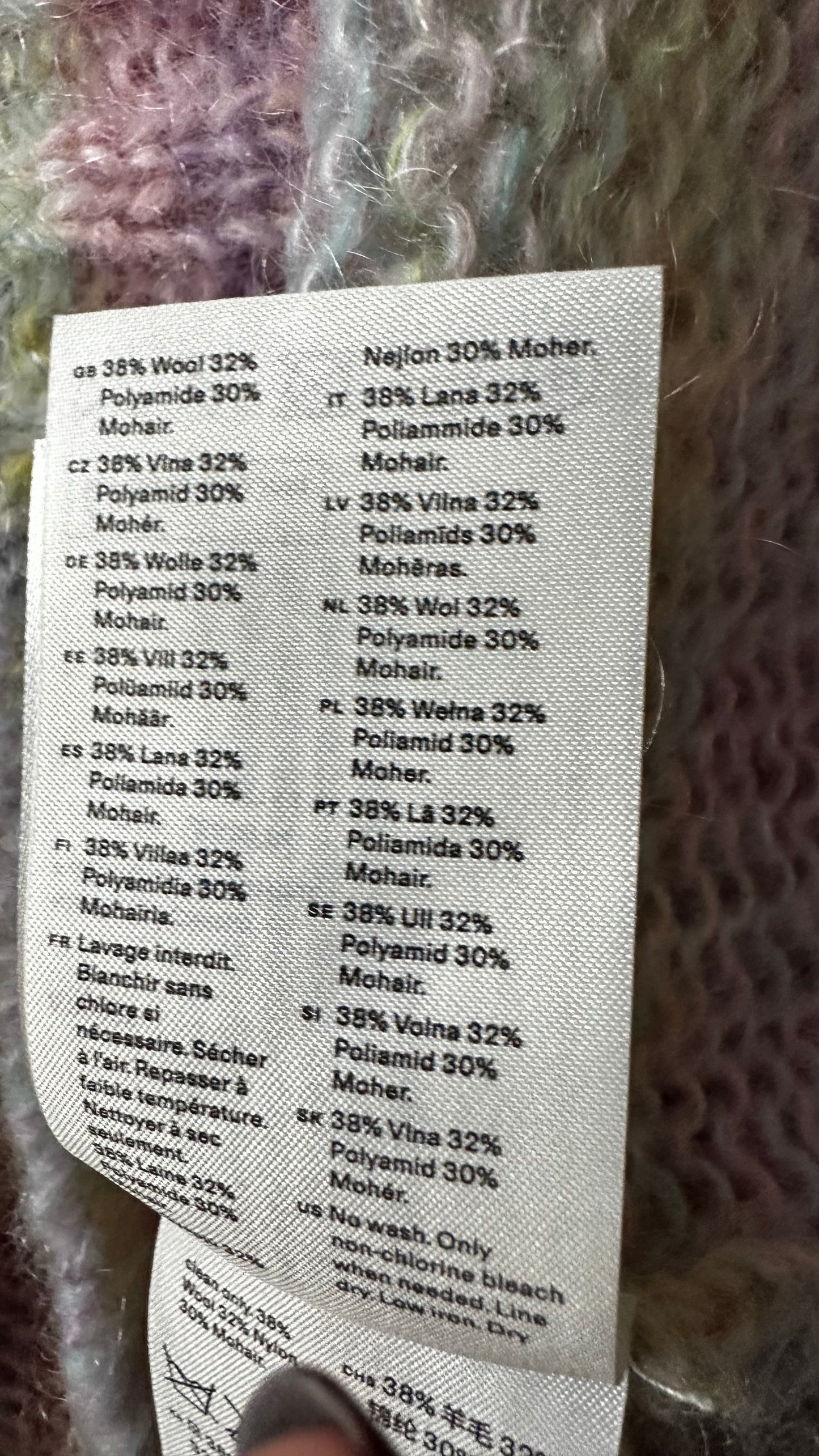 Arket pink lilac mohair wool blend knitted jumper large UK 12-14 excellent condition