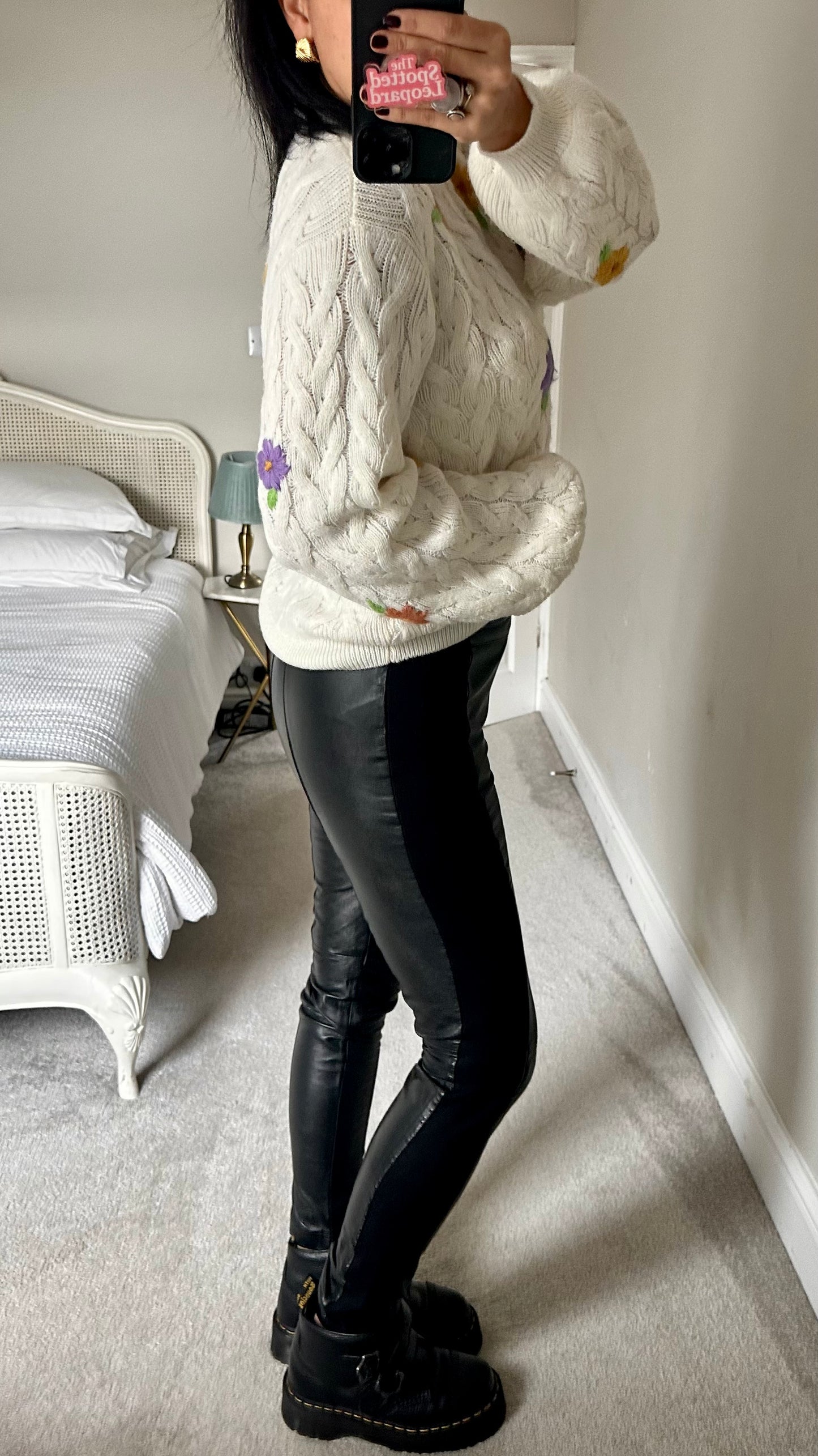 Selected Femme @ Anthropologie black leather leggings trousers small UK 8 vgc