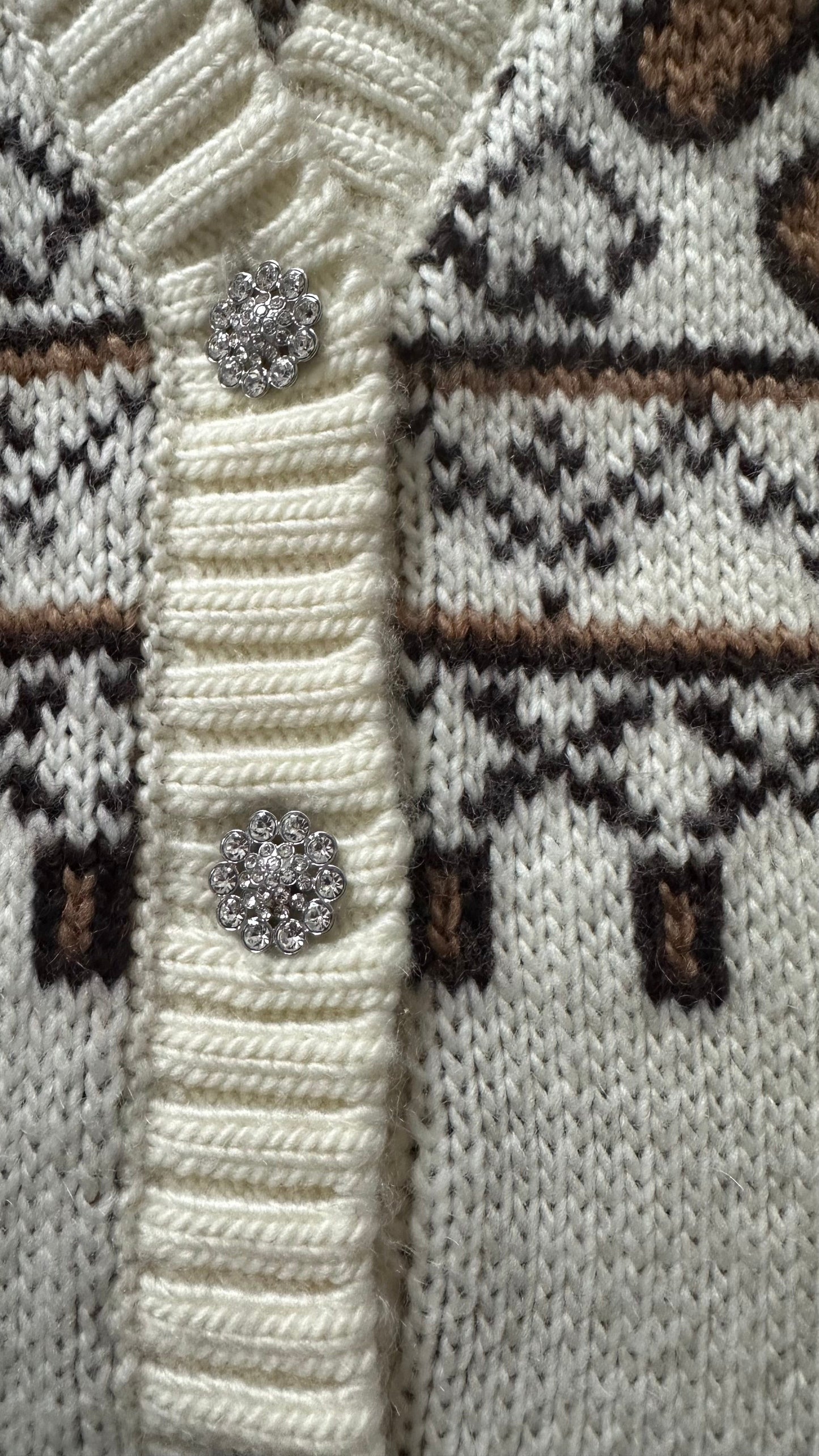 & other stories cream brown fair Isle knitted waistcoat jumper medium UK 10-12 new bnwot