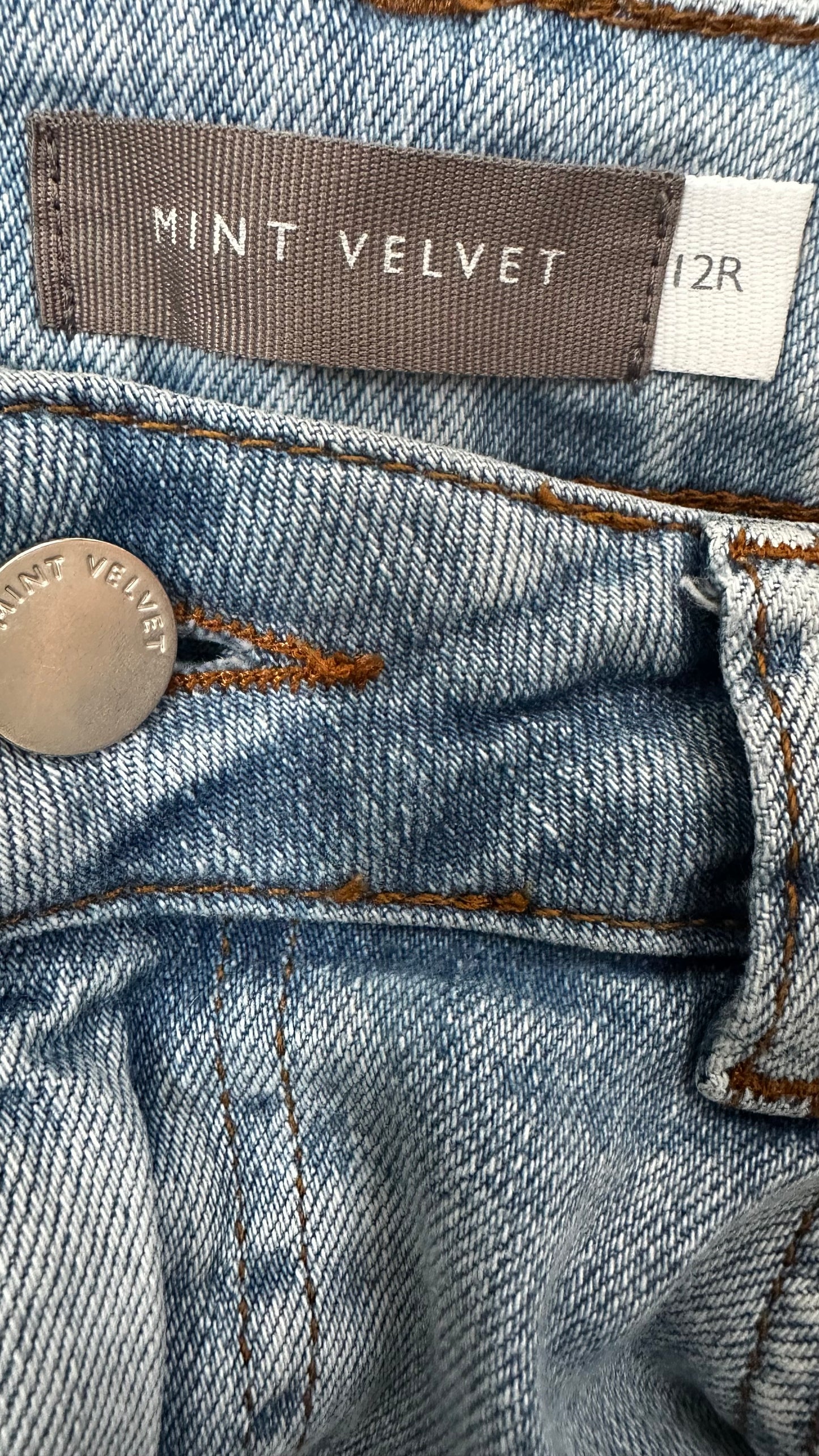 Mint Velvet light blue distressed denim jeans medium UK 10 12 regular