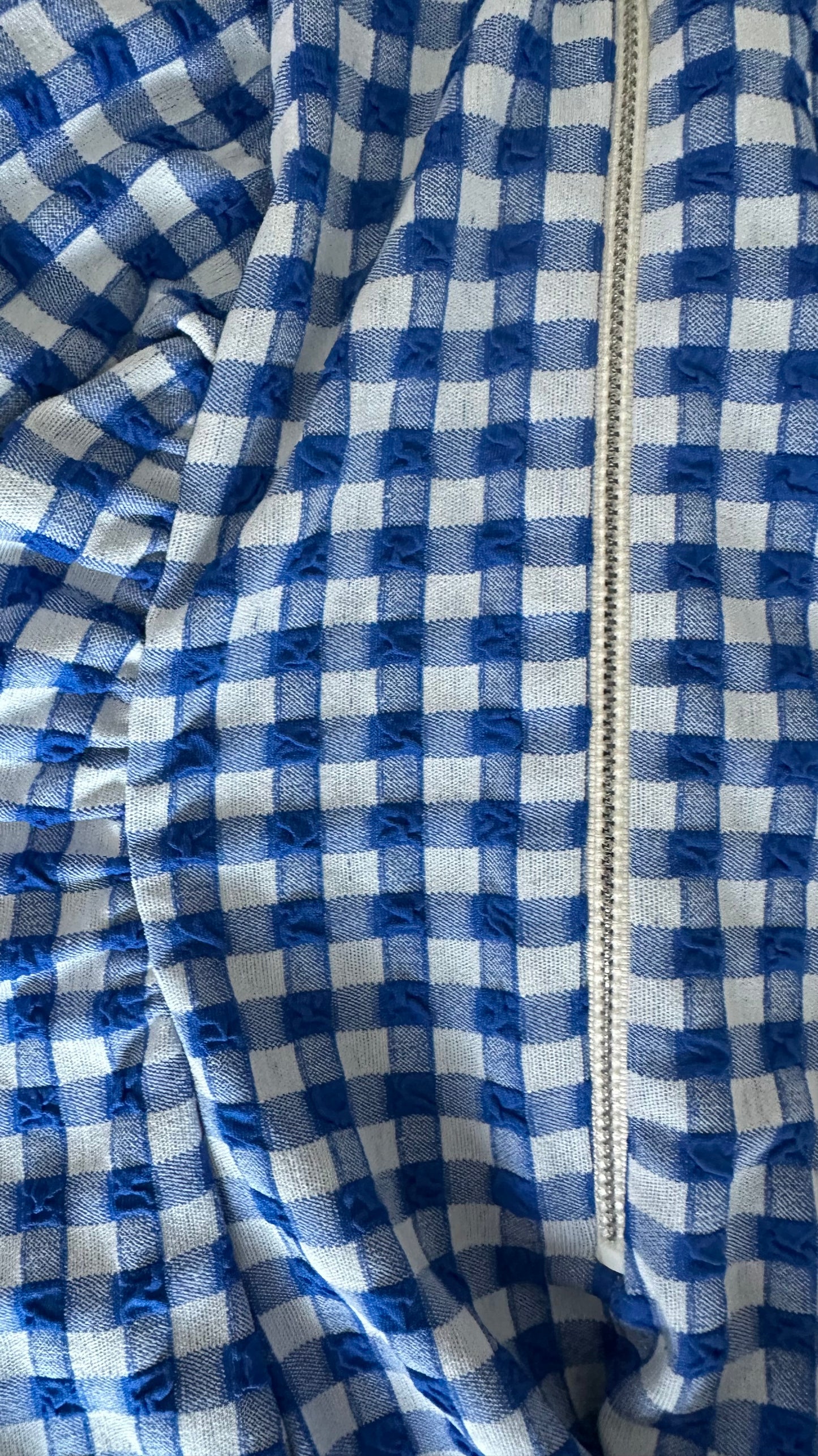 Bimba Y Lola blue white gingham check mini dress holiday large UK 14 vgc