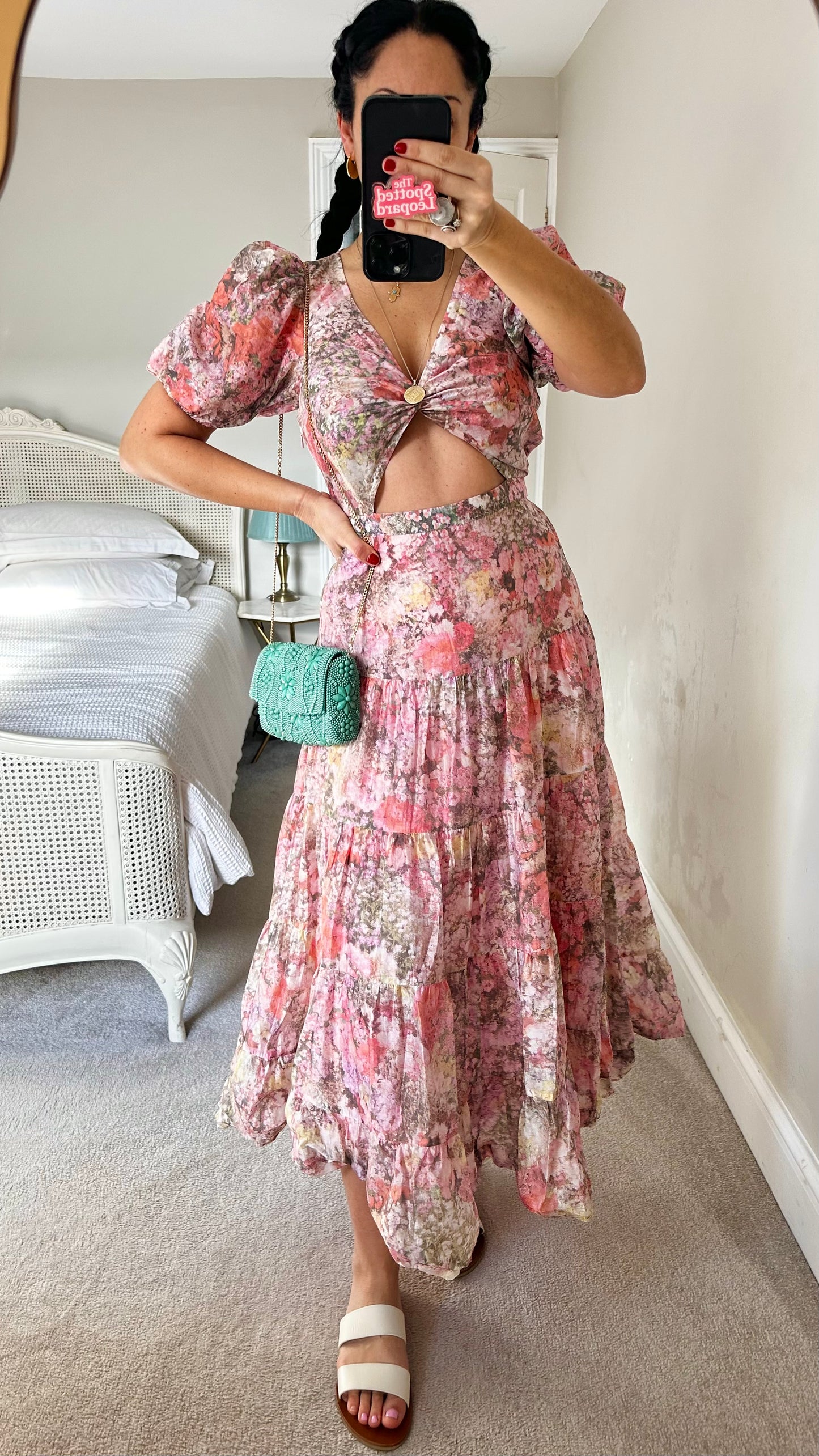 & other stories rose acid yellow digital flower wedding guest maxi long dress small UK 10 vgc