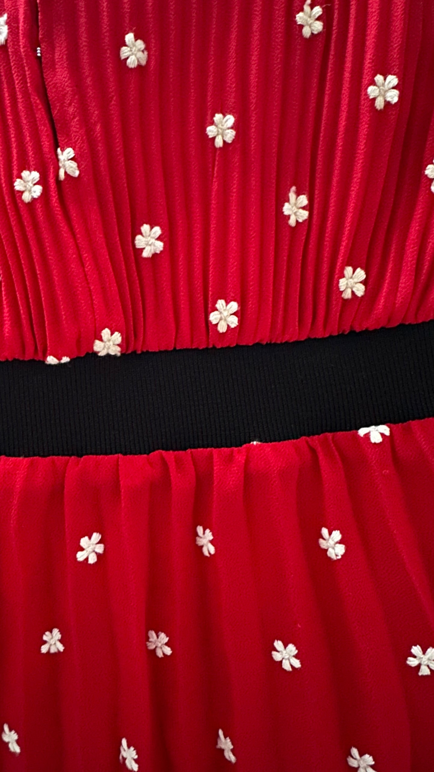 Maje @ Selfridges red daisy print floral pleated mini dress medium UK 10 vgc