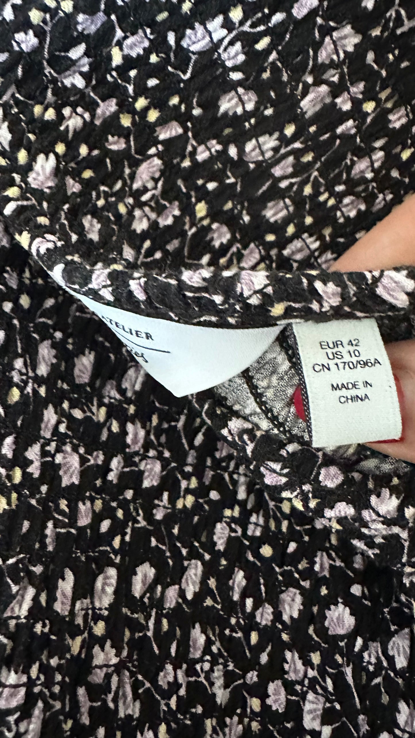 & other stories black lilac tiered prairie midi long dress extra large UK 10 12 14