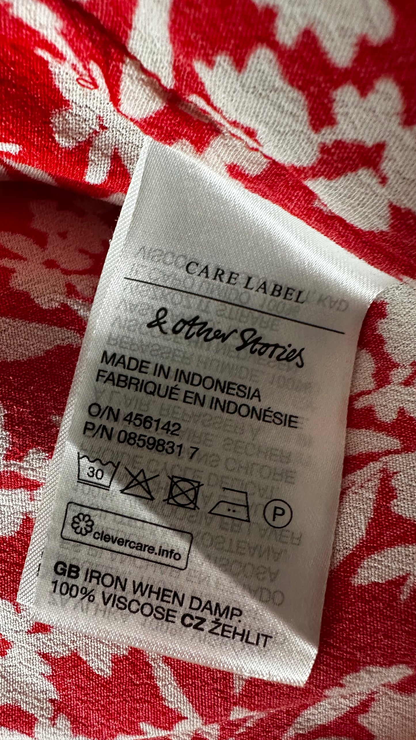 & other stories red white side split midi event dress extra small medium UK 6 8 12-14 vgc