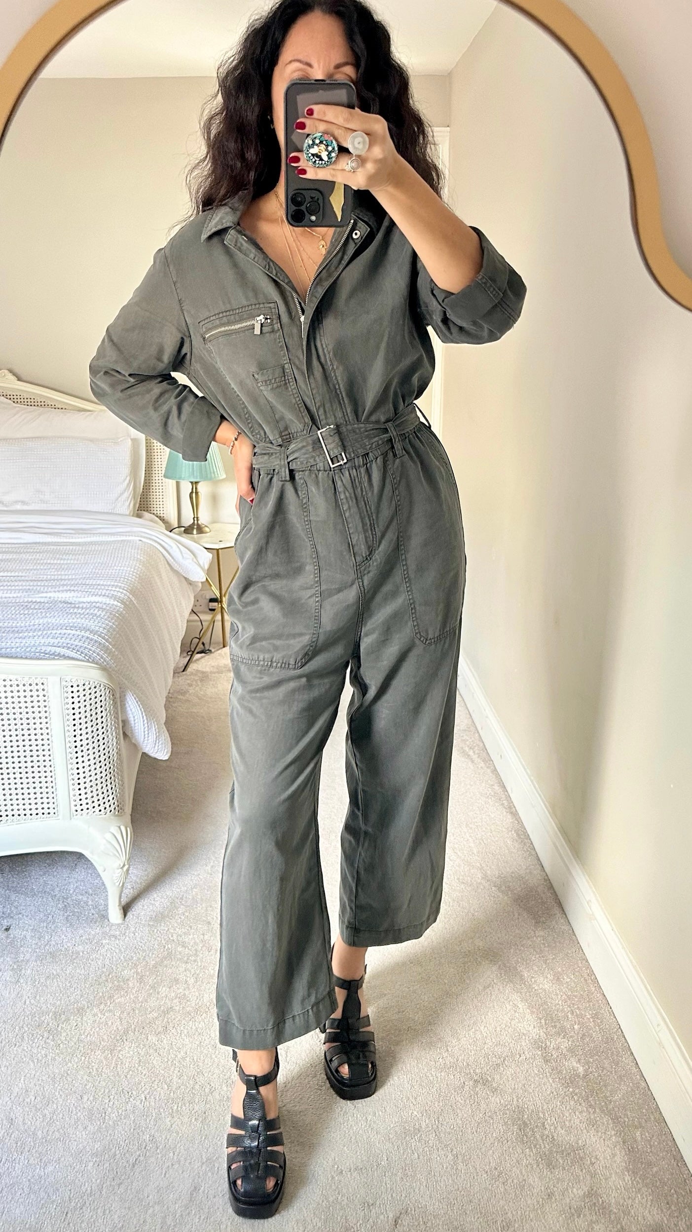 Zara Charcoal grey boilersuit jumpsuit large L UK 12 BNWT