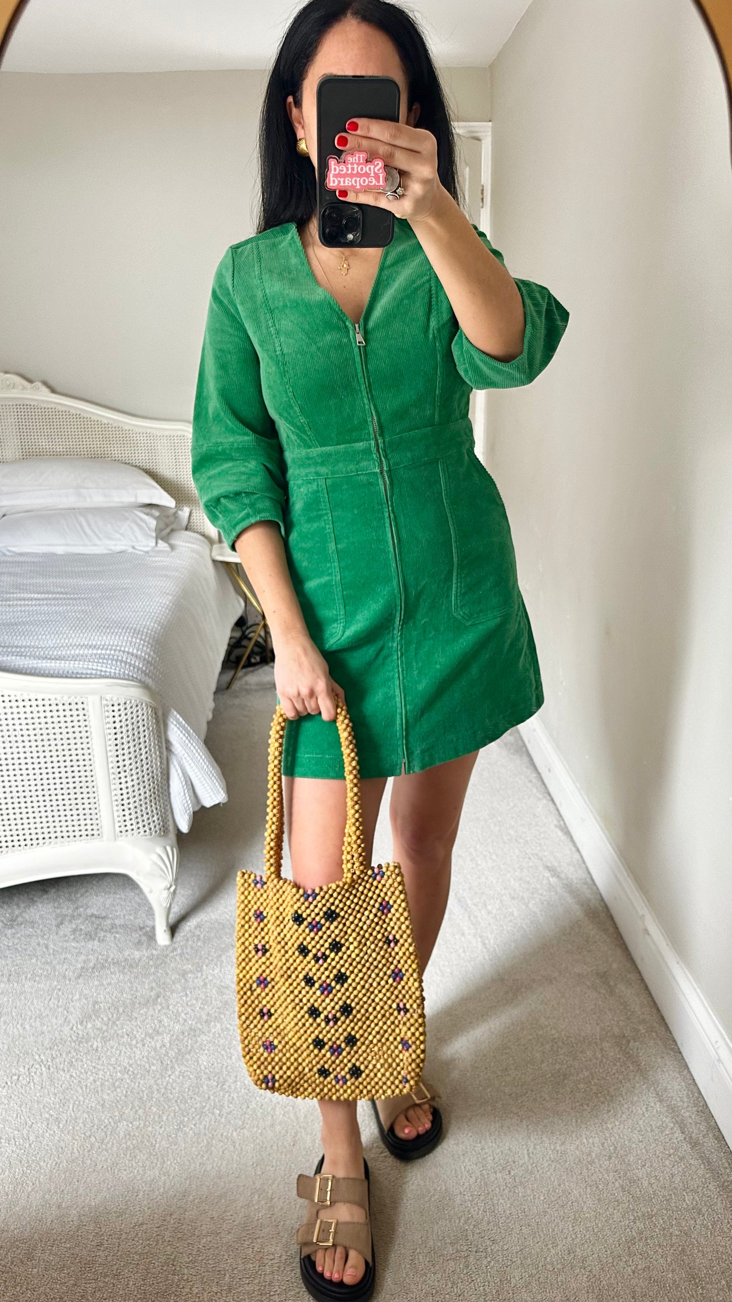 & other stories wooden beaded handbag bag holiday vgc