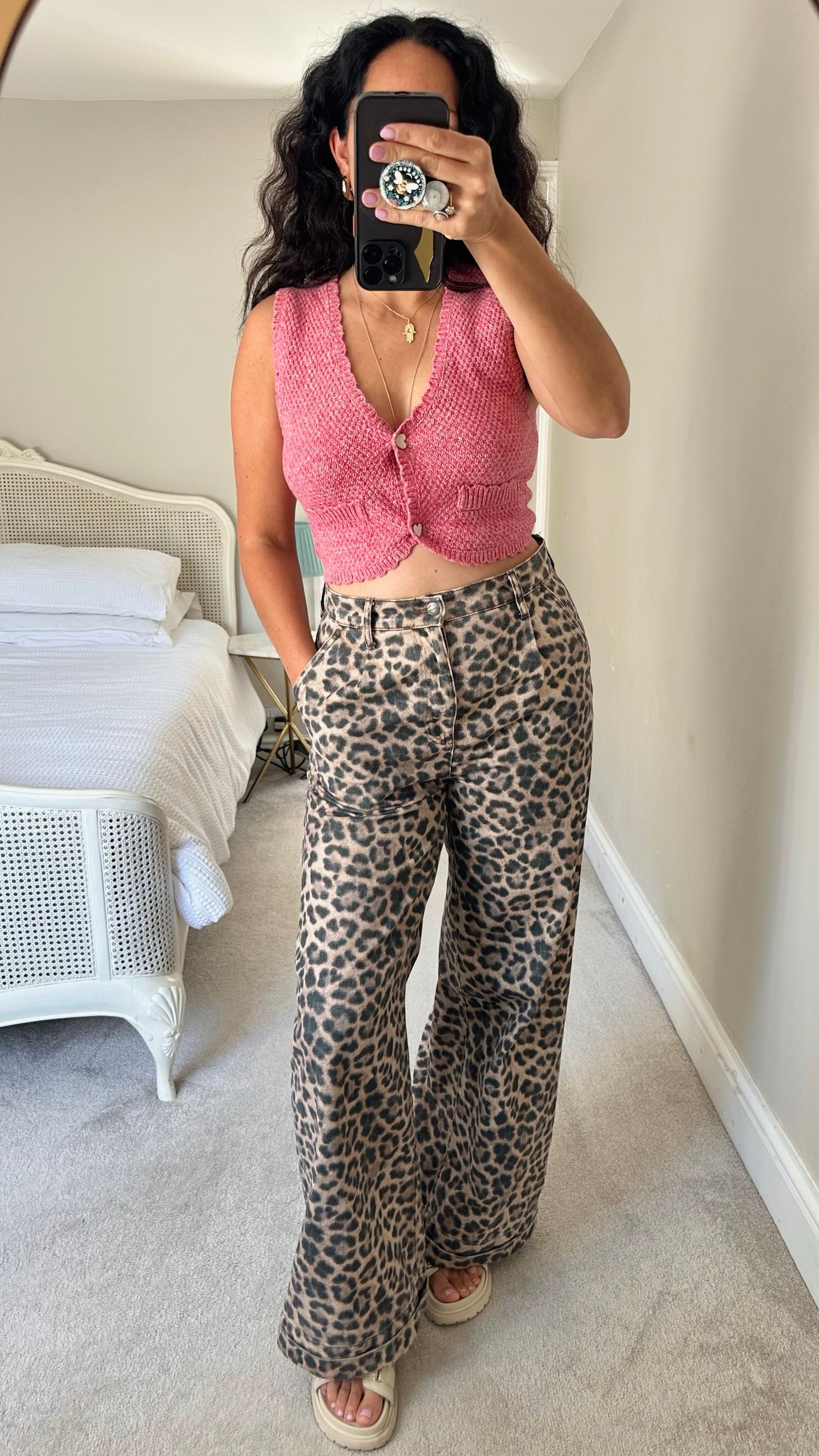 Cider pink knitted top waistcoat small UK 8 vgc