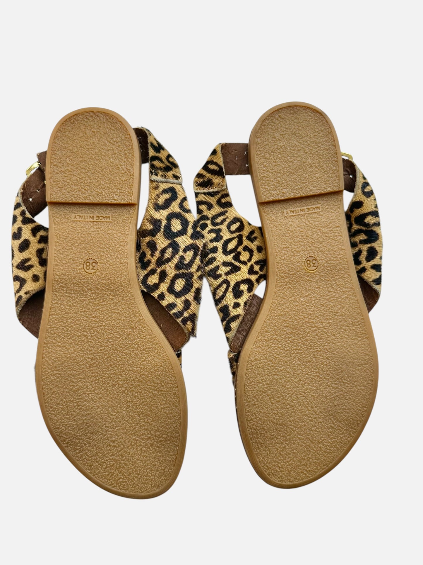 Office leopard print leather sandals shoes flip flops UK 5 EU 38 new bnwot