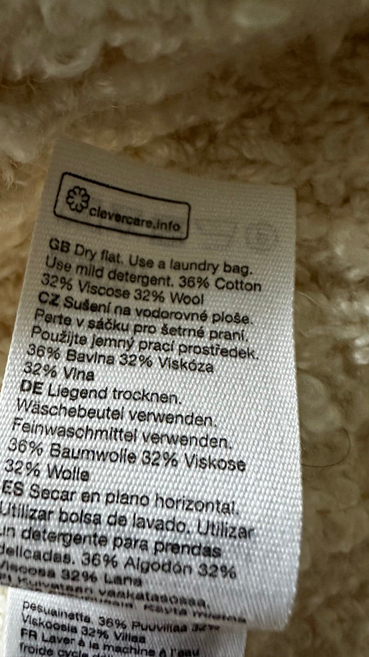 & other stories cream white wool blend knitted cardigan jumper small UK 8 vgc