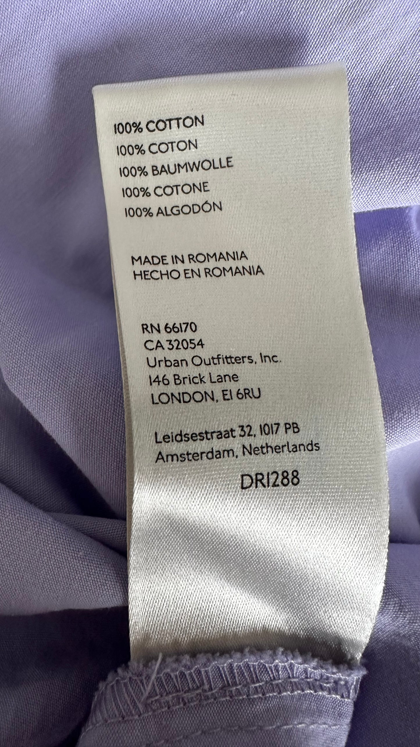 Anthropologie lilac cut out cotton midi long event dress small UK 8 vgc