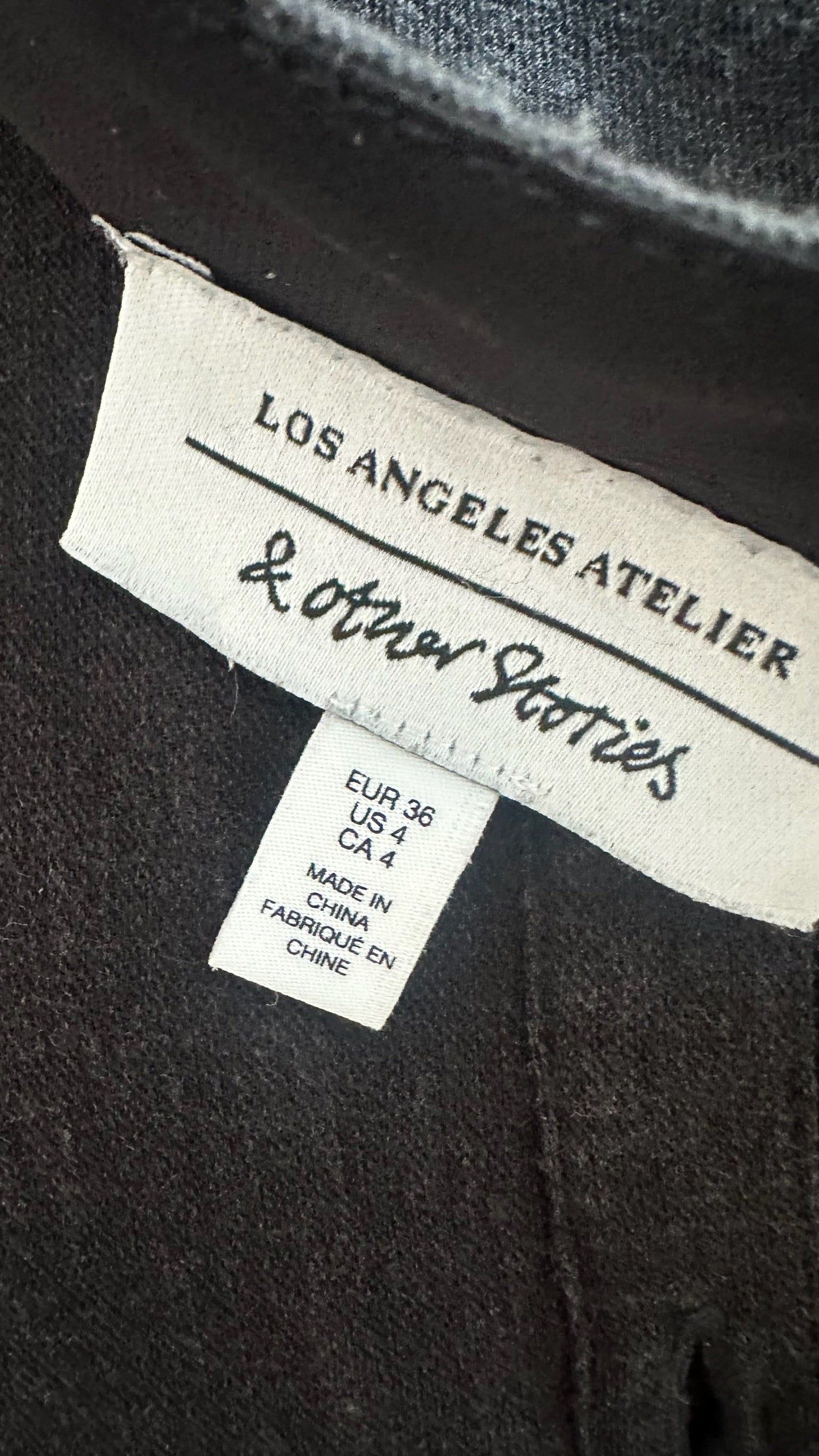 & other stories black button up linen blend dress small large UK 8 16 vgc