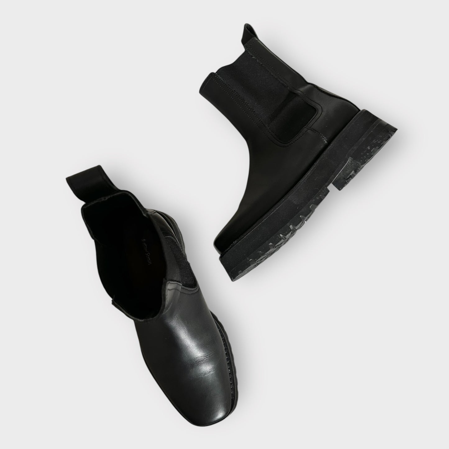 & other stories black leather mid rise beetle crusher boots EU 39 new bnwot w25