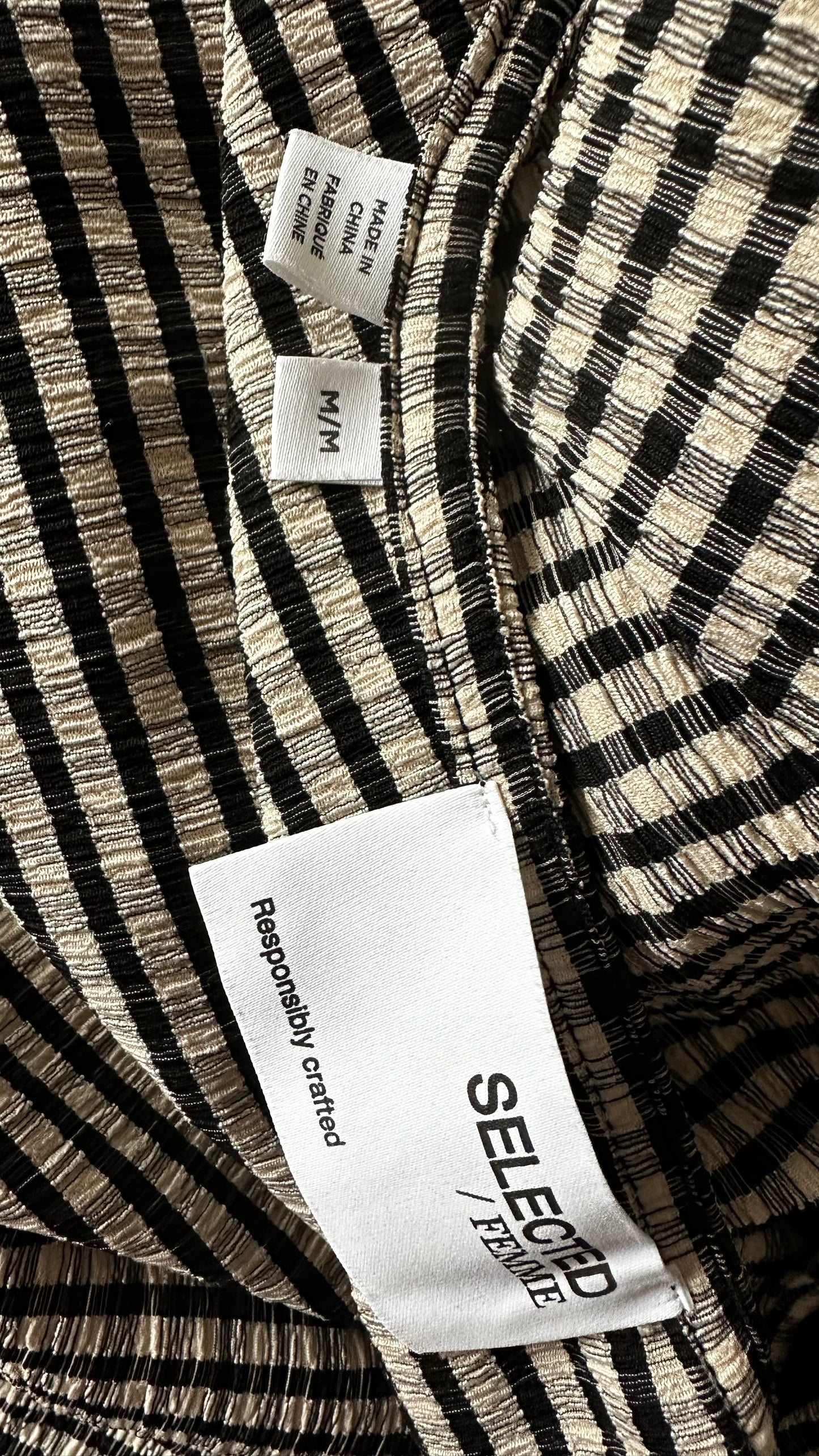 Selected Femme @ Anthropologie black cream gingham check wrap dress medium UK 12-14