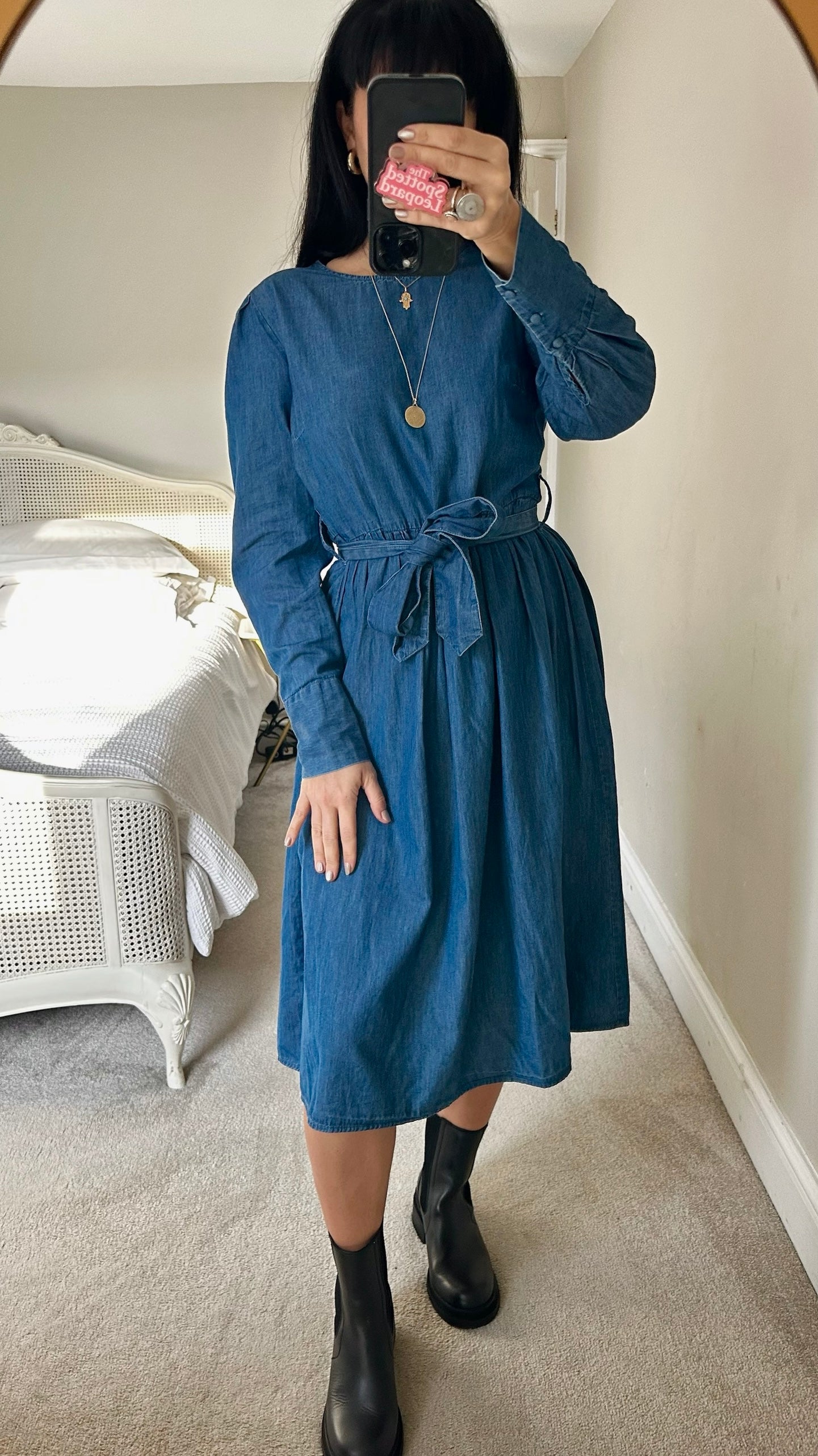 Selected femme @ anthropologie navy lyocell midi casual dress medium UK 10 vgc