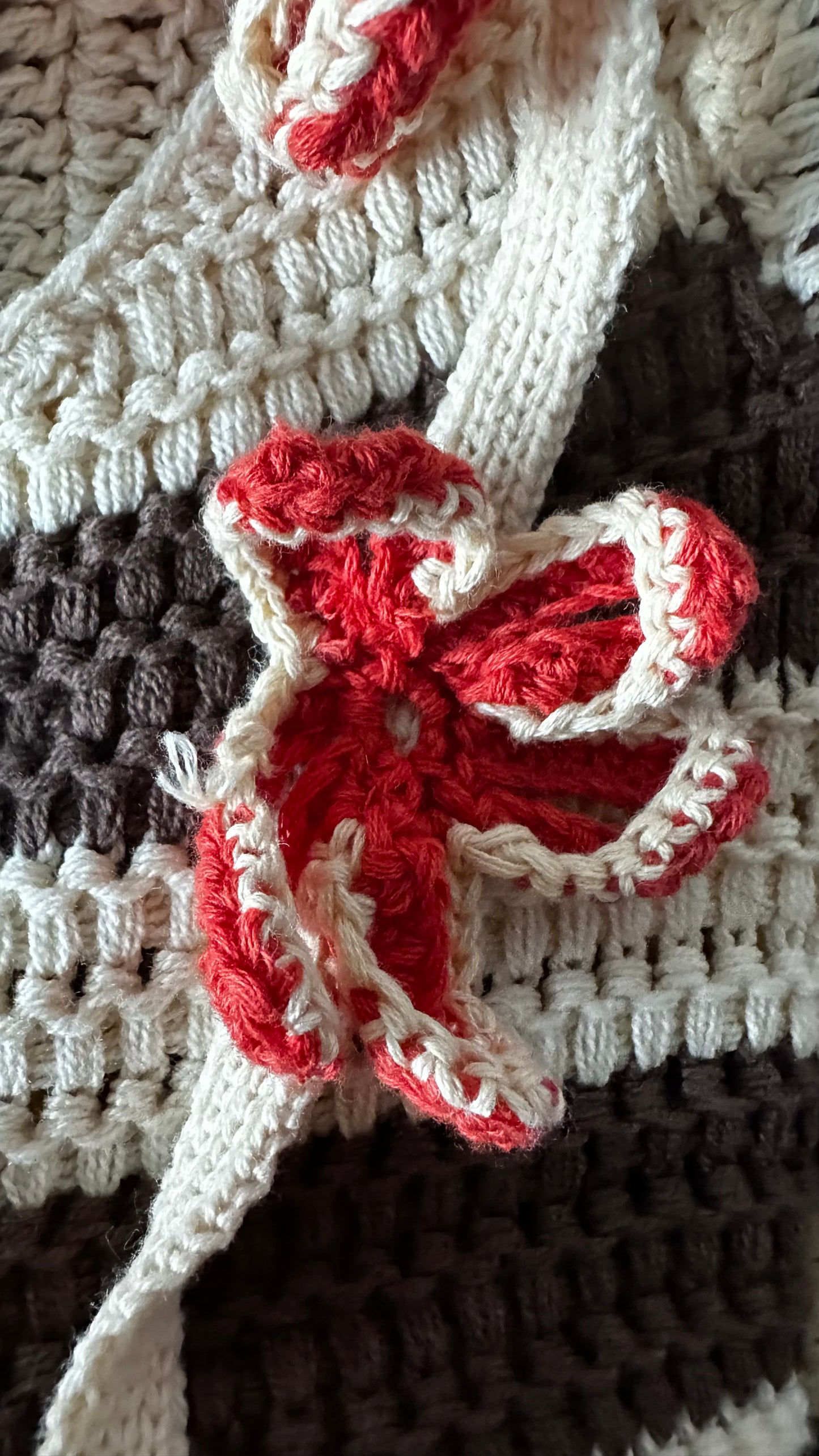 Anthropologie brown cream crochet mini slip dress large UK 14-16 new bnwt