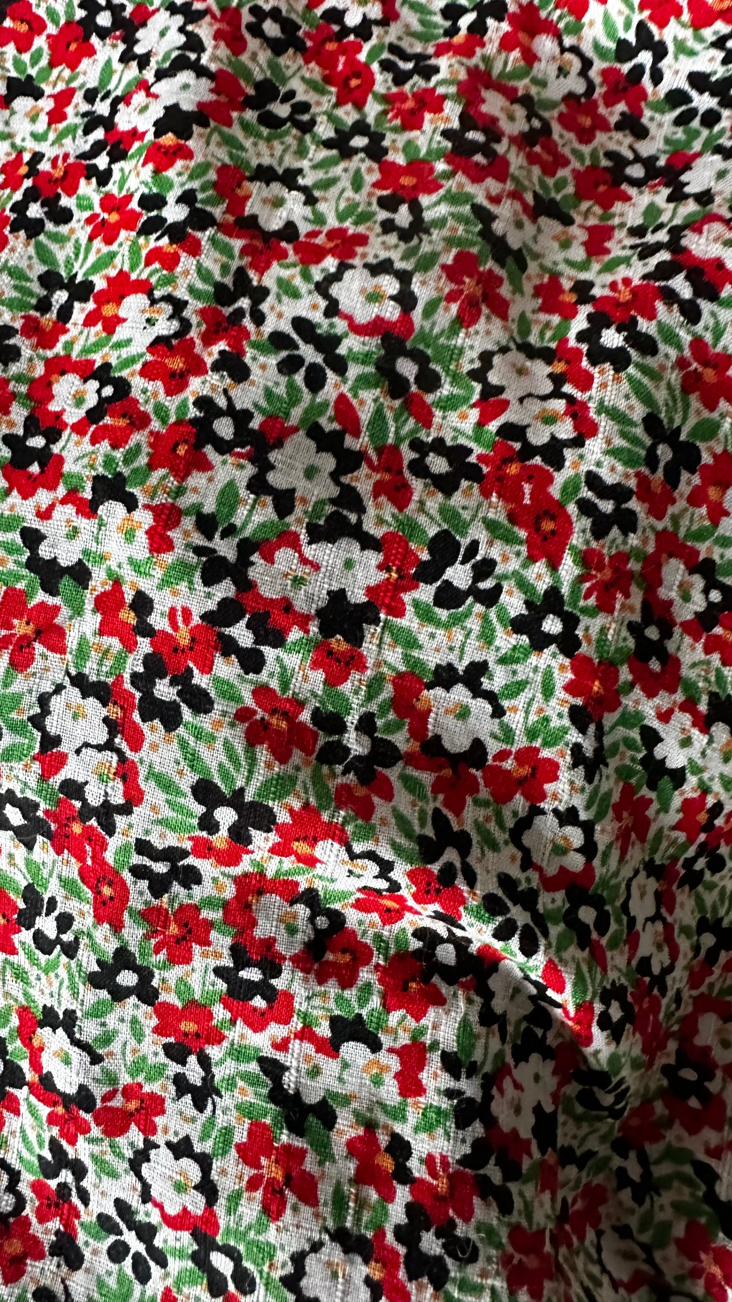 & other stories red green floral holiday midi maxi dress small UK 8 10 12 vgc