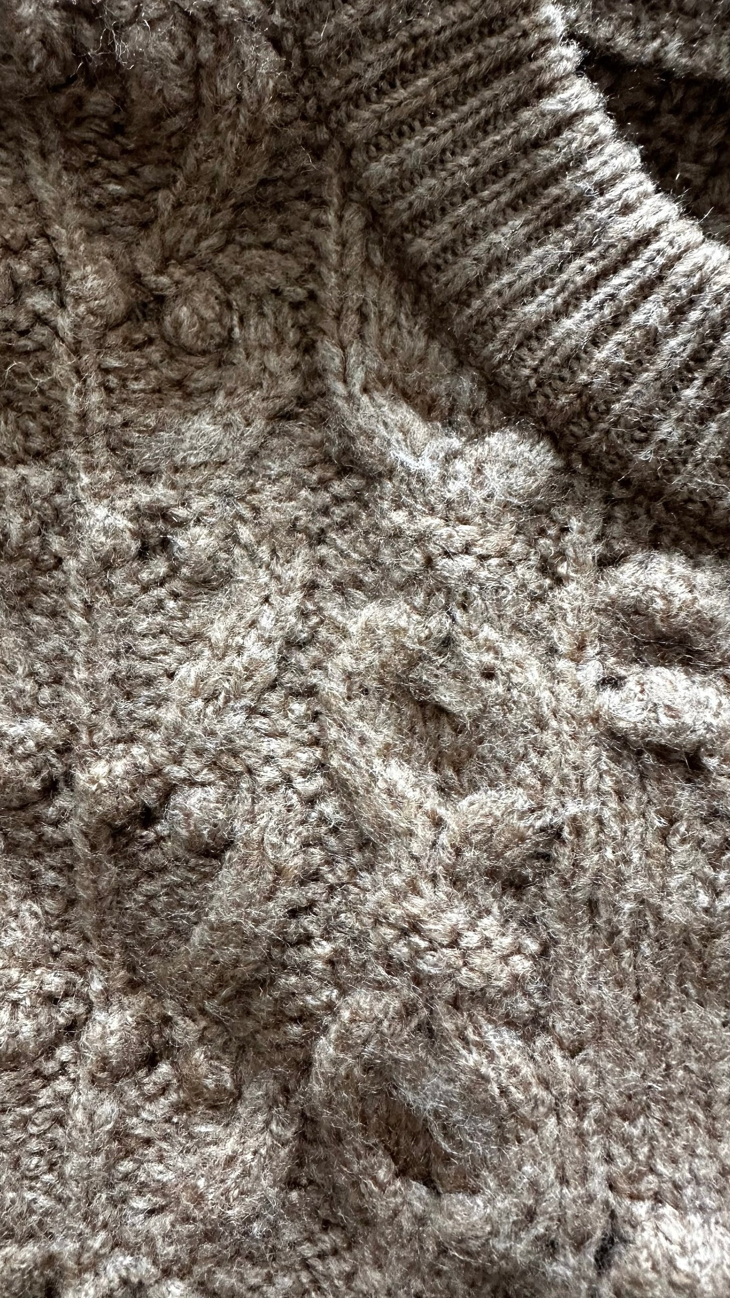 Warehouse beige tan brown knit tabard vest waistcoat large L UK 12 excellent used condition