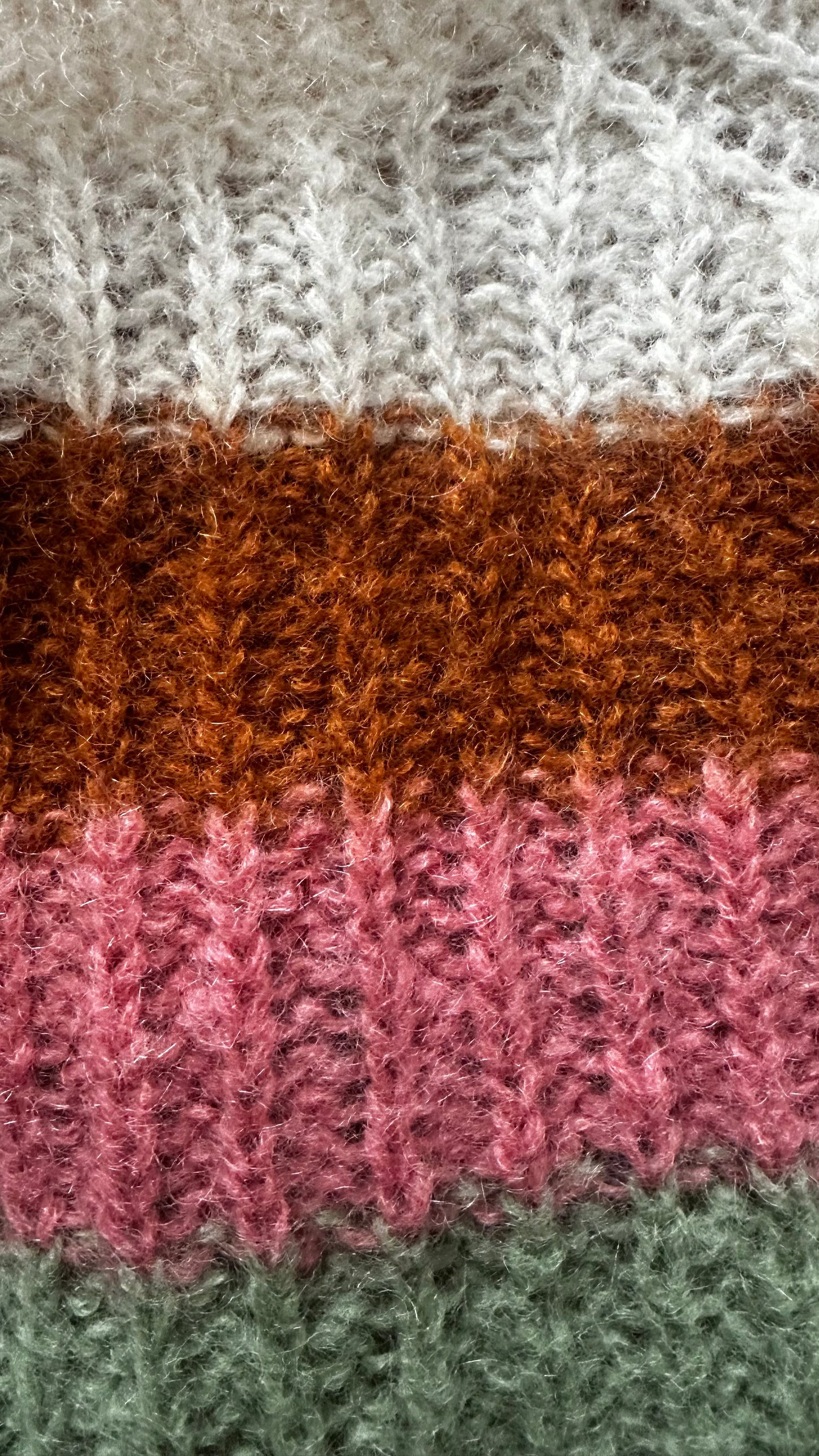 & other stories cream pink brown stripe knitted jumper mohair blend wool small UK 8-10 vgc