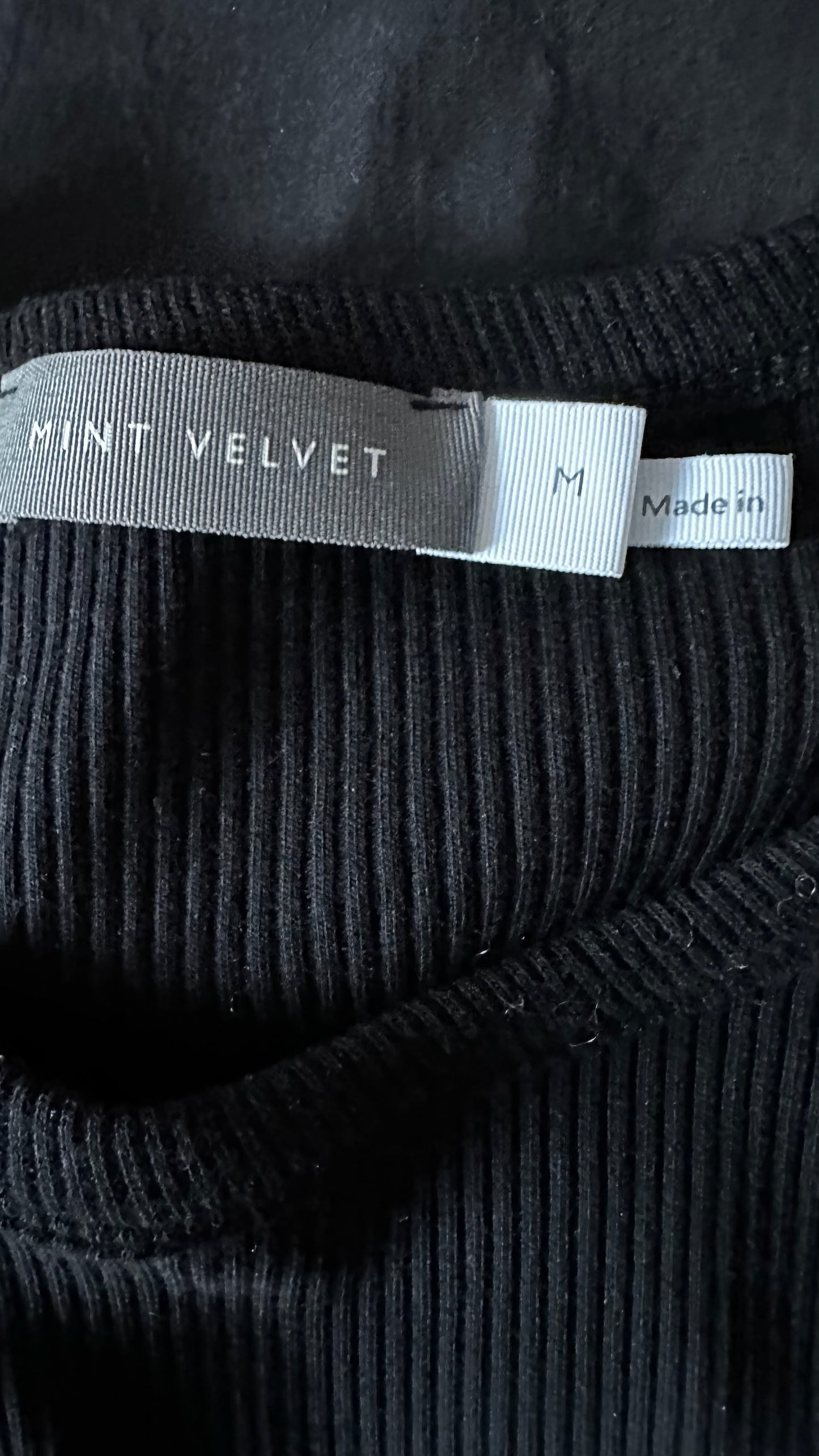 Mint velvet black cotton blend midi casual day dress medium UK 12 vgc