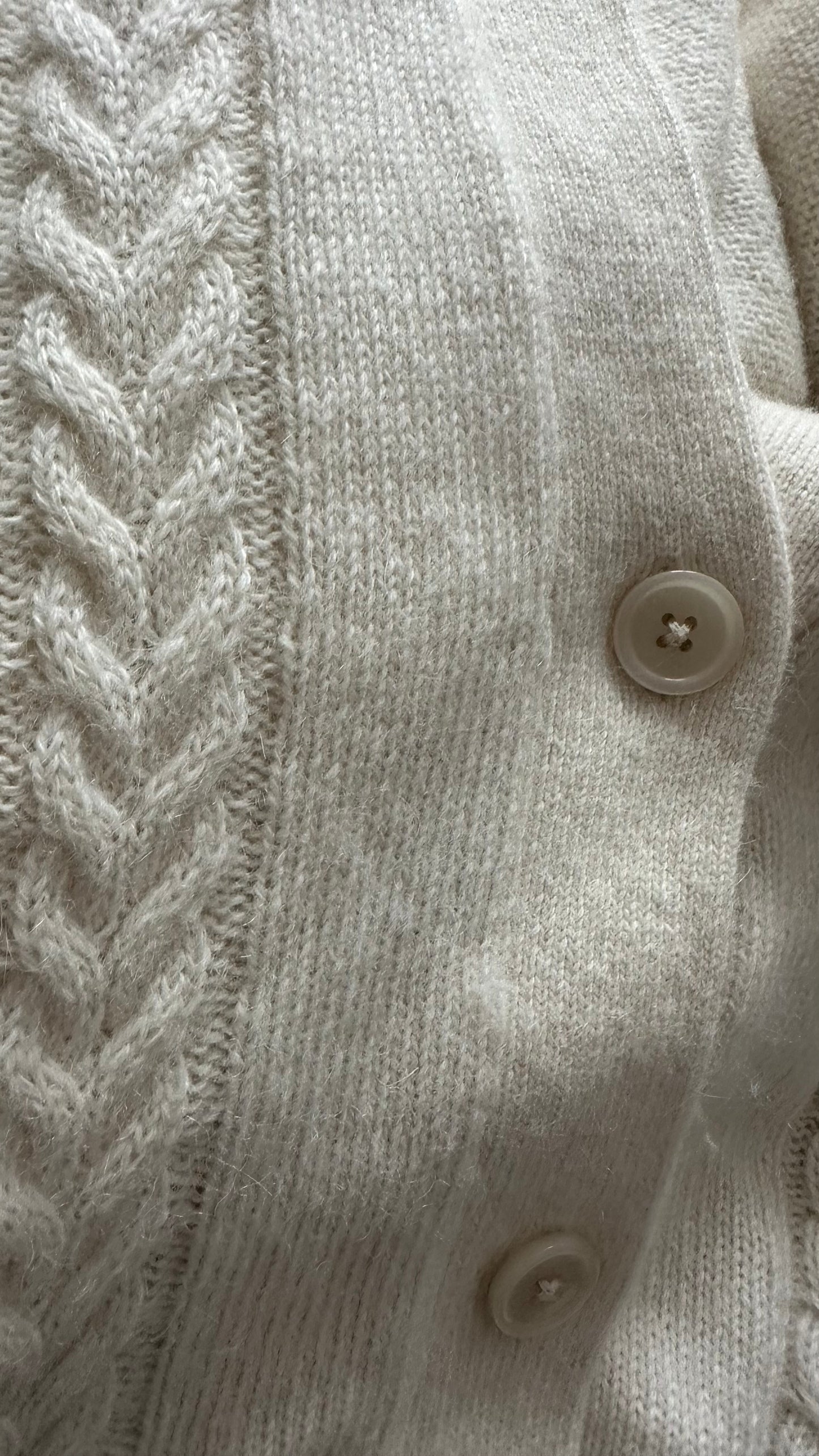 Paul Costelloe cream knitted cardigan jumper alpaca blend medium UK 10 vgc