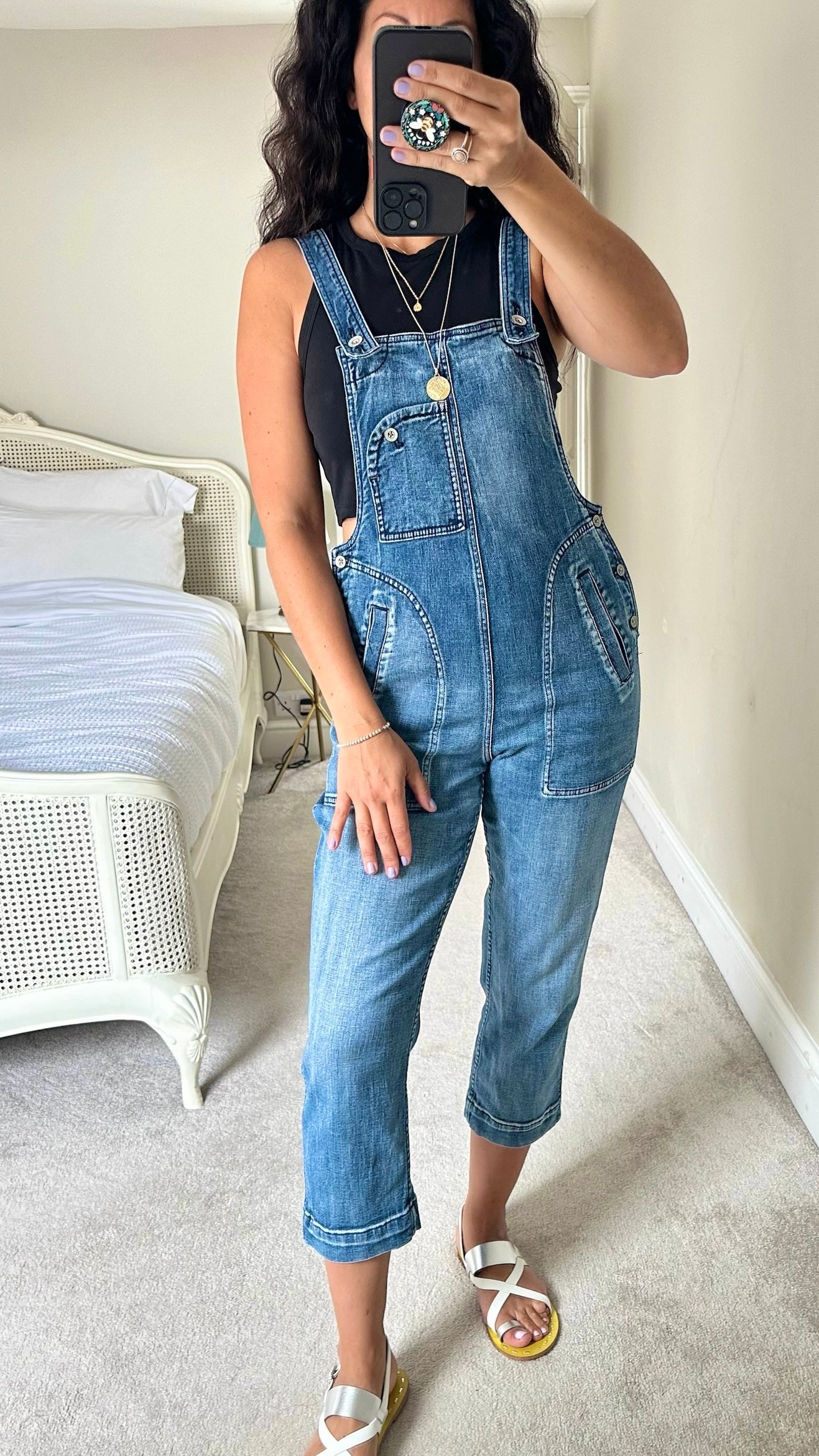 Pilcro @Anthropologie blue stretchy denim dungarees medium M UK 10 12 vgc