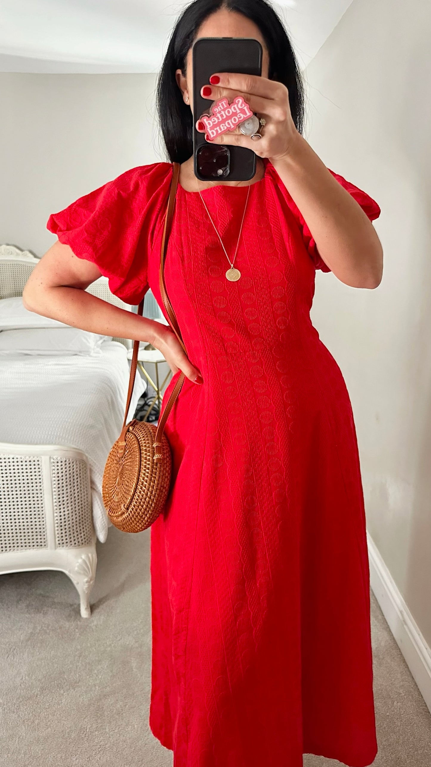 Oliver bonas coral pink orange maxi long embroidered cotton dress Medium M UK 10-12 excellent used condition