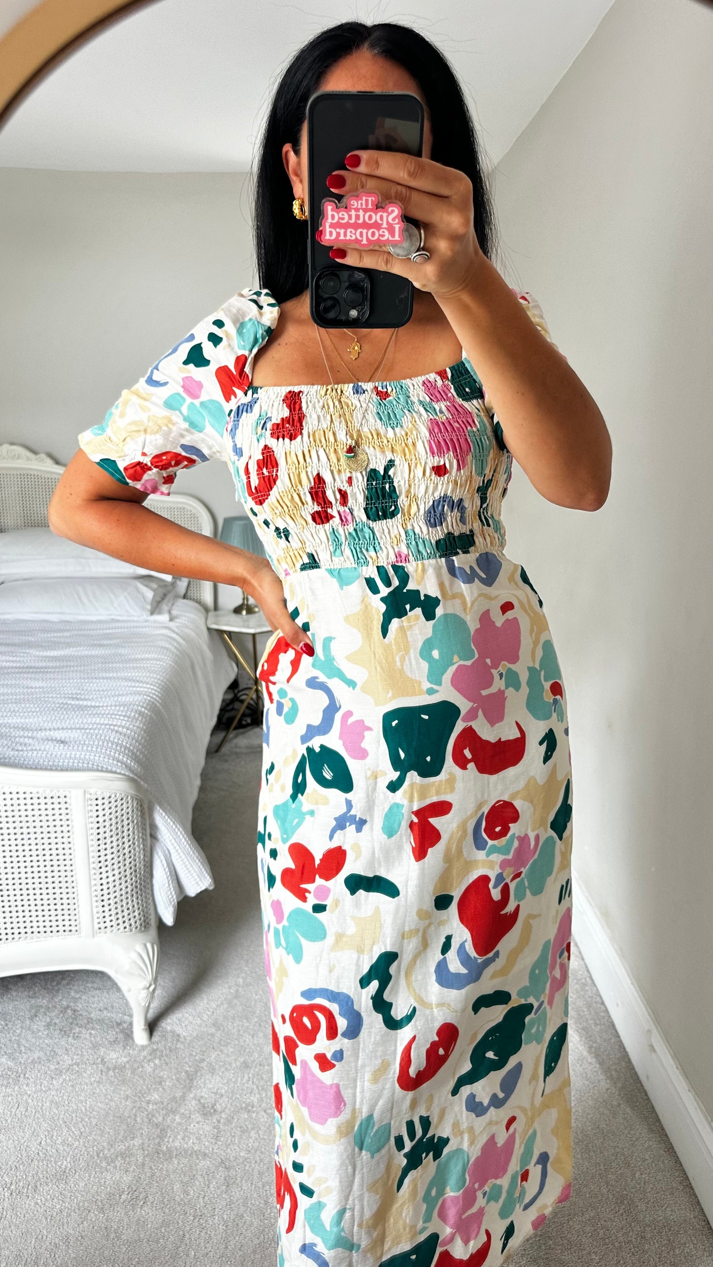 & other stories cream multi coloured abstract dress event wedding small UK 10 vgc