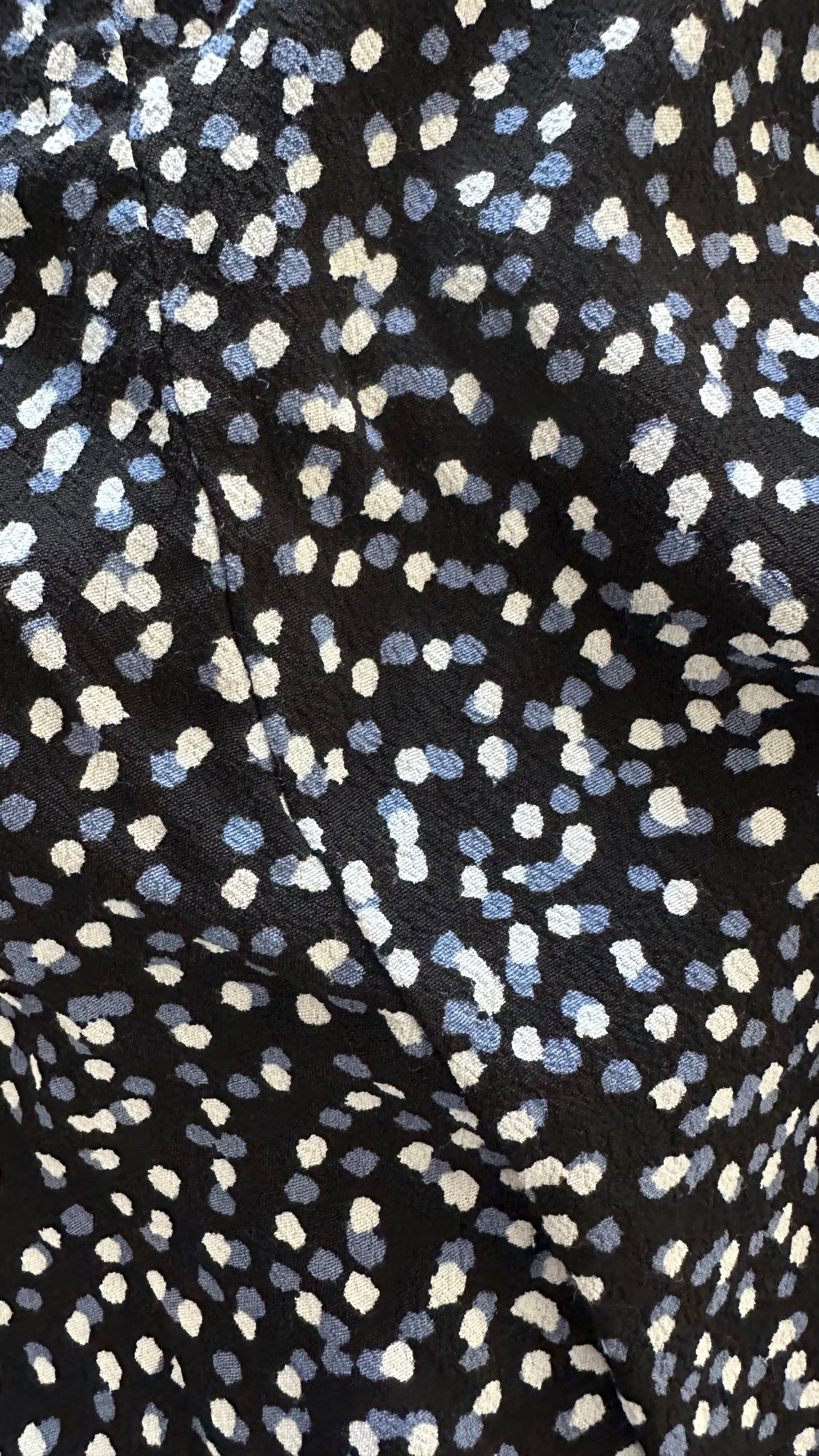 & other stories black white blue polka dot side split midi long dress small UK 10 vgc