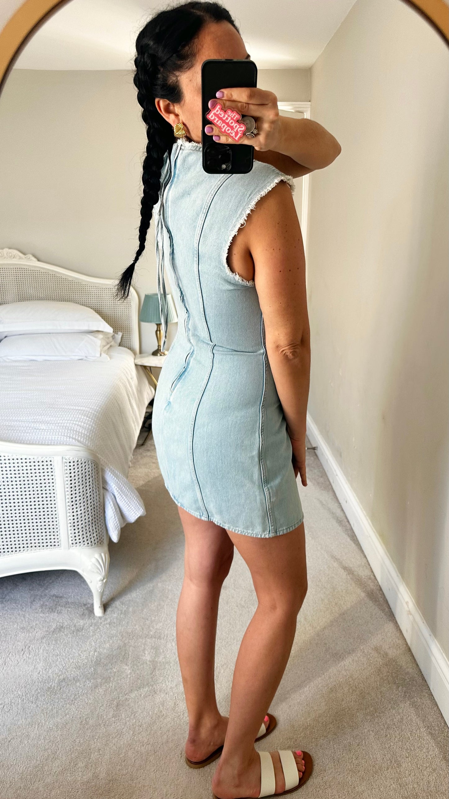 COS light blue denim jeans mini dress small UK 8-10 casual vgc