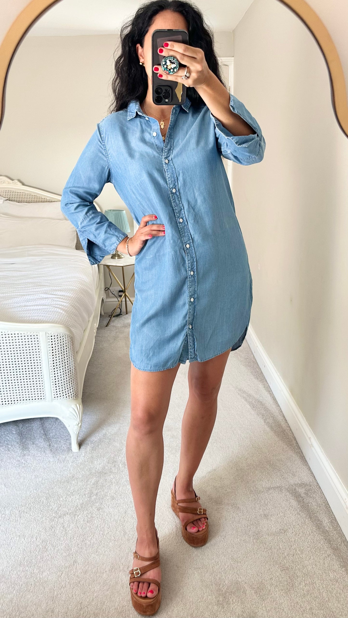 Selected Femme @ Anthropologie light blue denim shirt dress small UK 8 vgc