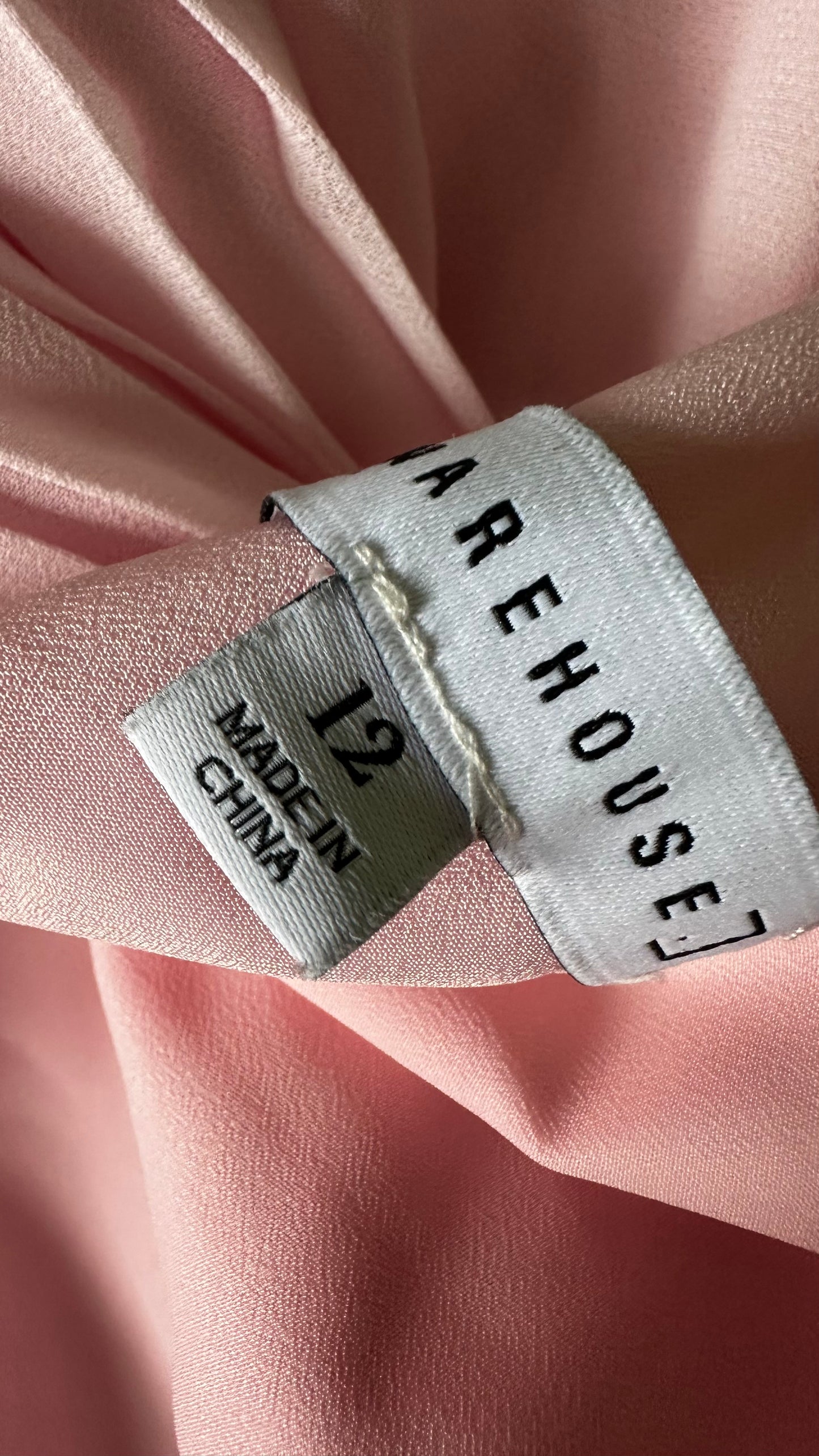 Warehouse rose dark pink pleated midi wedding guest event dress medium UK 12 vgc