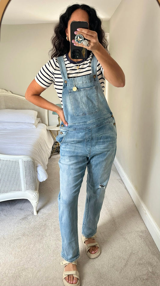 Pilcro @ Anthropologie denim dungarees jumpsuit jeans trouser suit UK 12 vgc