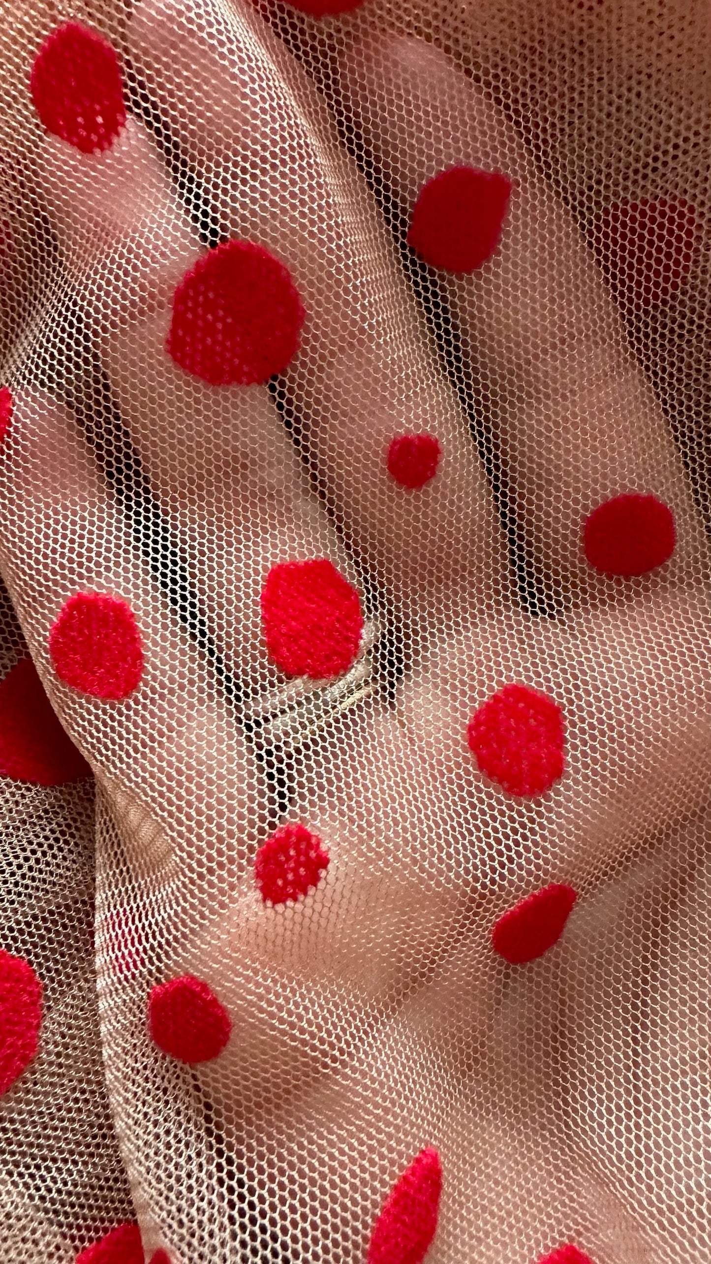 Zara beige red polka dot shift dress medium UK 12 vgc