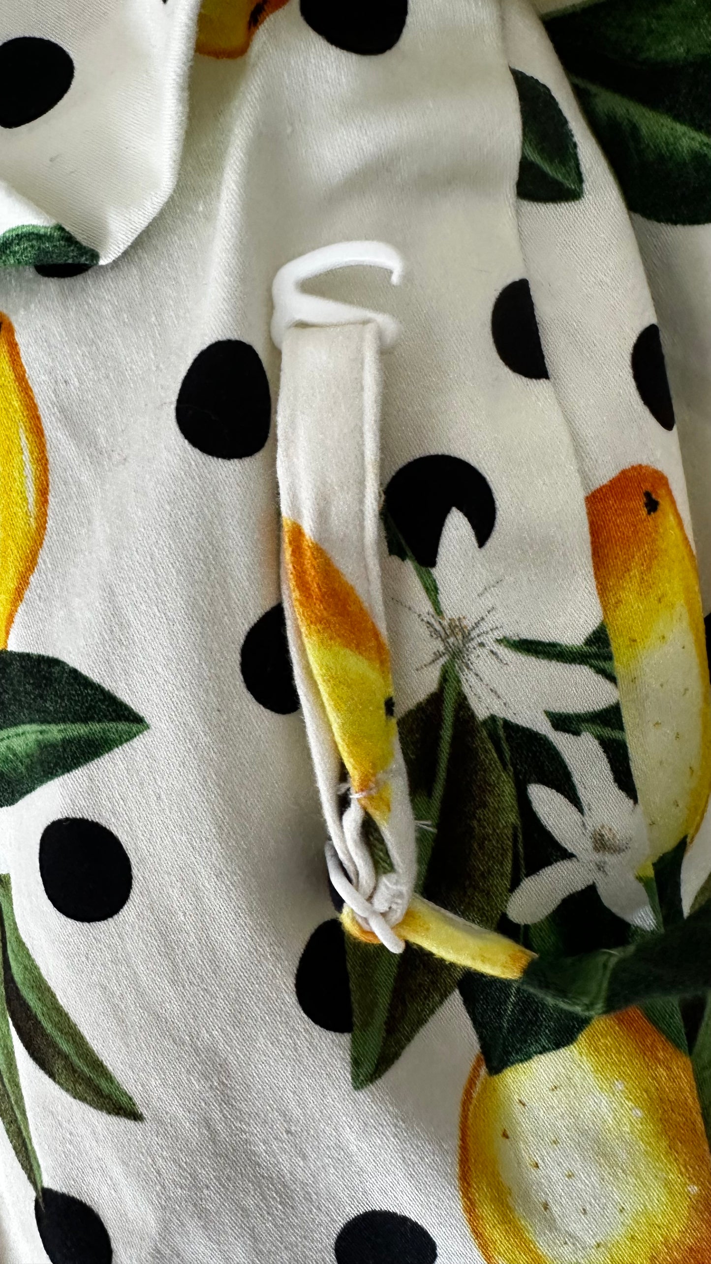 Oasis lemon print polka dot button up event dress wedding guest medium UK 14 new