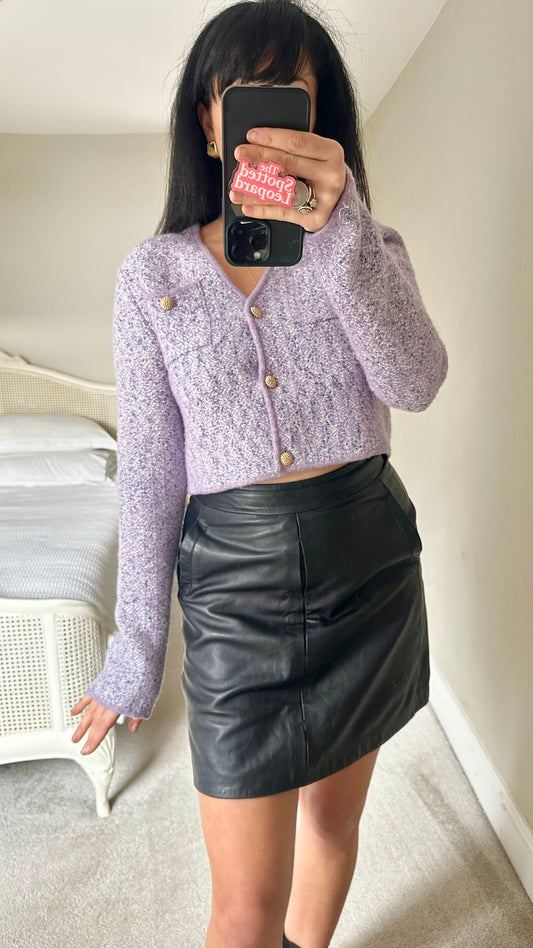 & other stories lilac knitted cardigan cropped small UK 8-10 vgc