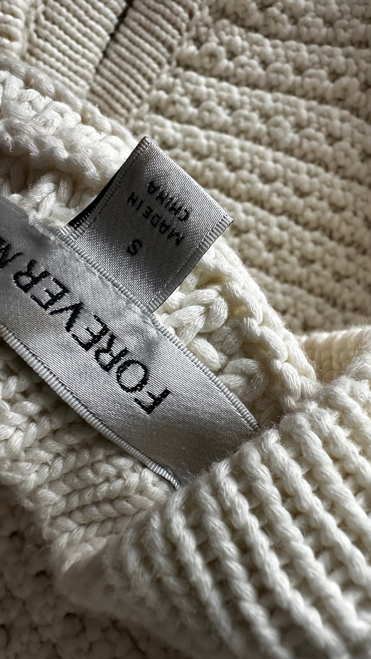 Forever New cream knitted cotton cardigan jumper small UK 8-10 vgc