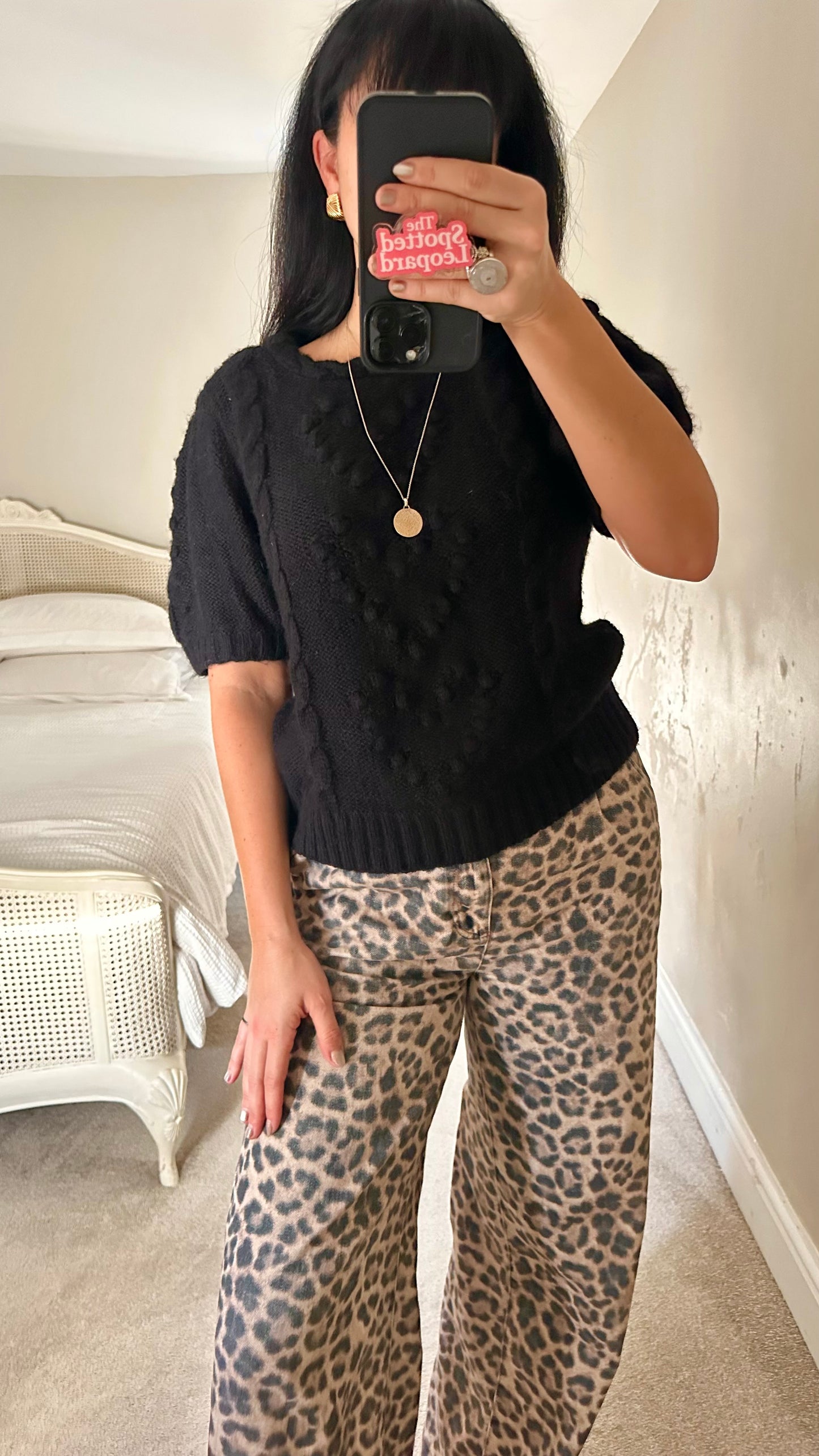 & other stories black knitted alpaca blend jumper medium UK 12-14 new