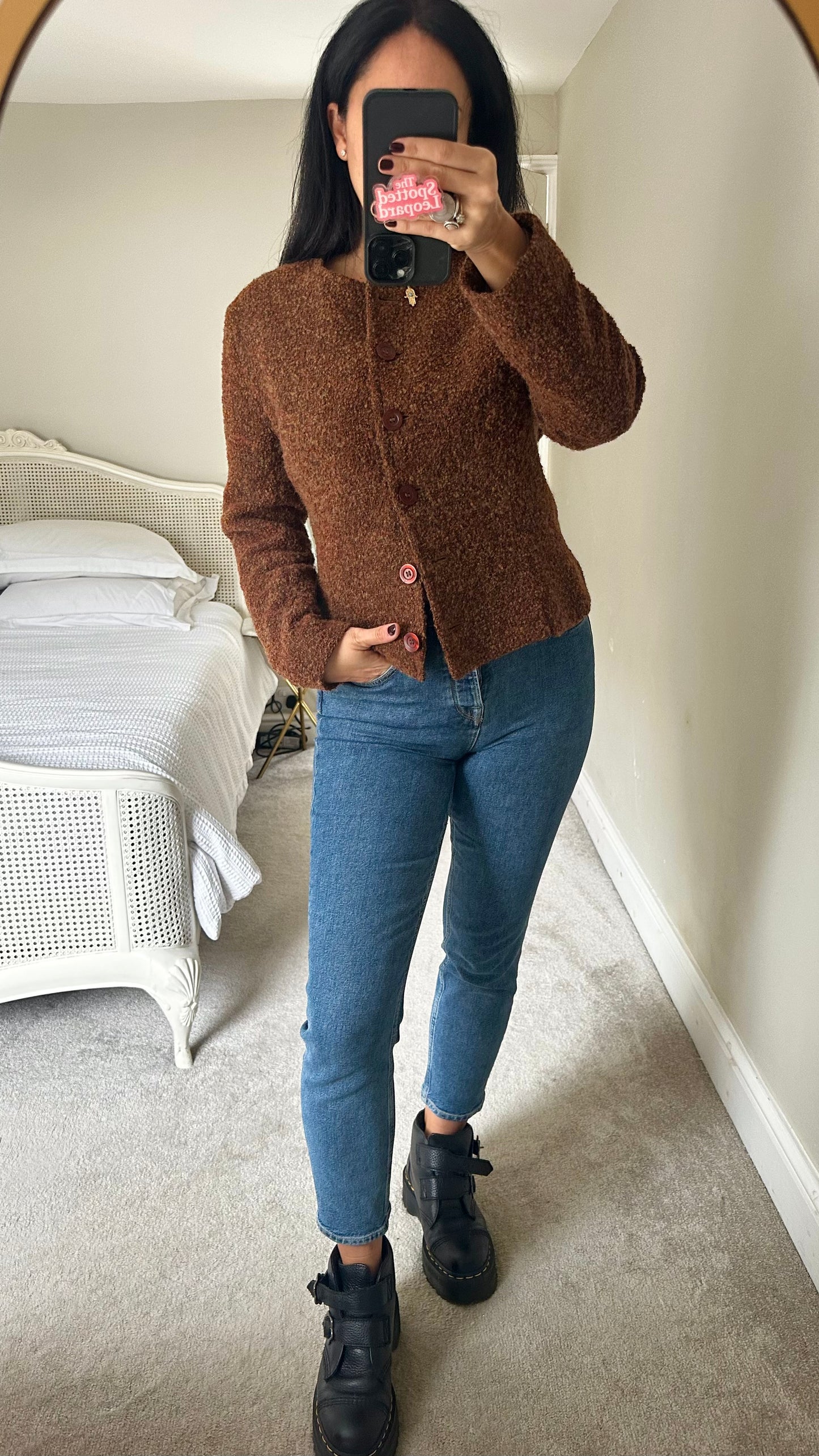 Nightingales brown vintage wool blend jacket coat large extra large UK 14 vgc